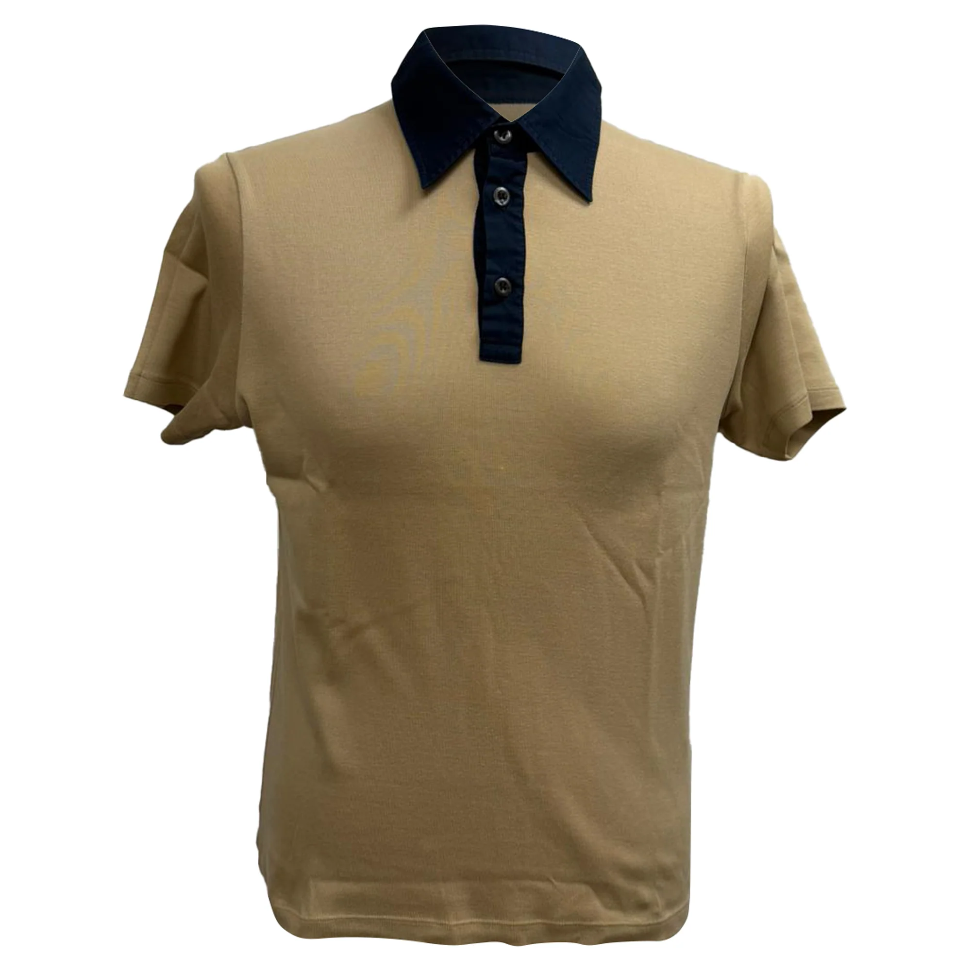 Men's Prada Short Sleeve Polo Shirt in Brown Cotton