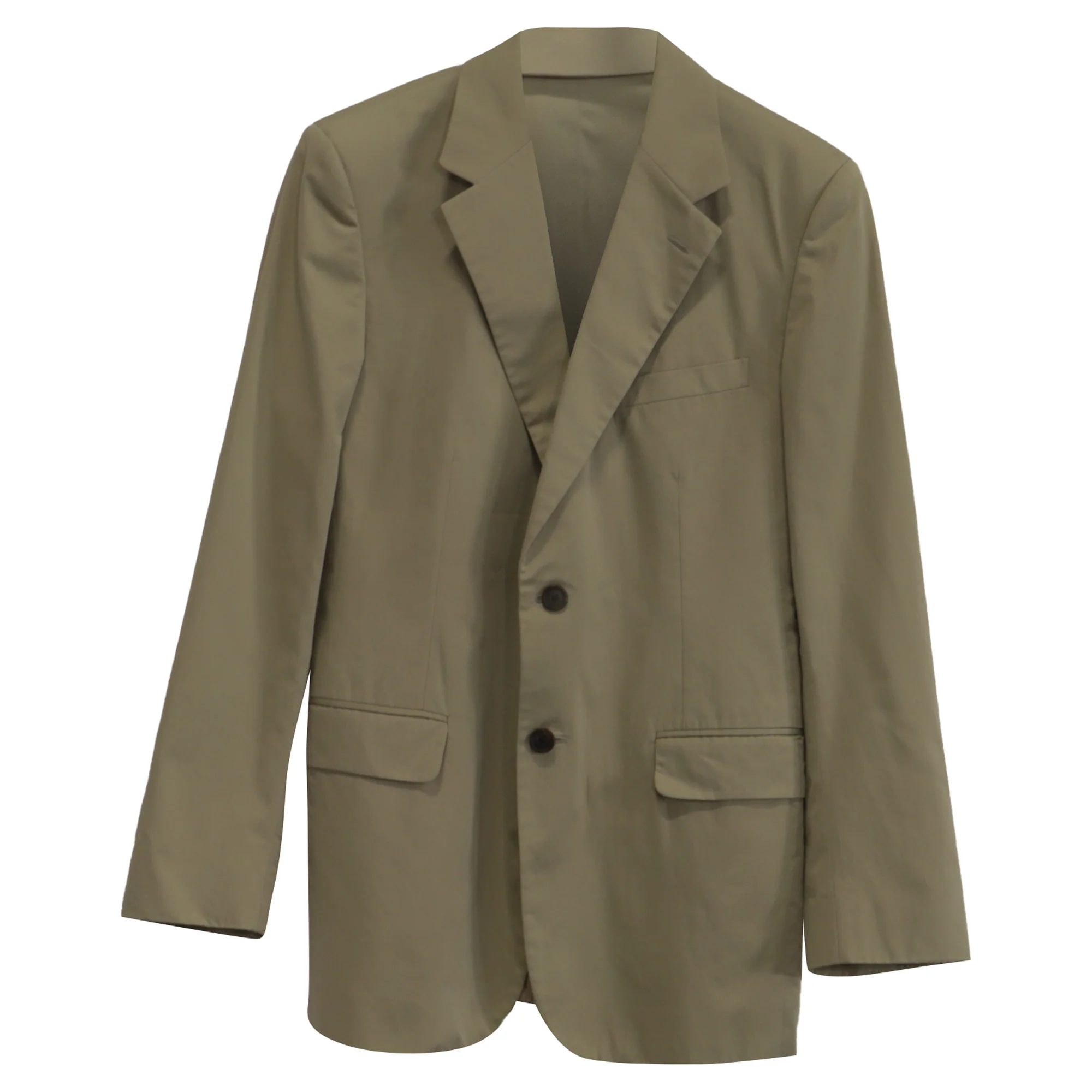 Men's Prada Single-Breasted Jacket in Beige Cotton