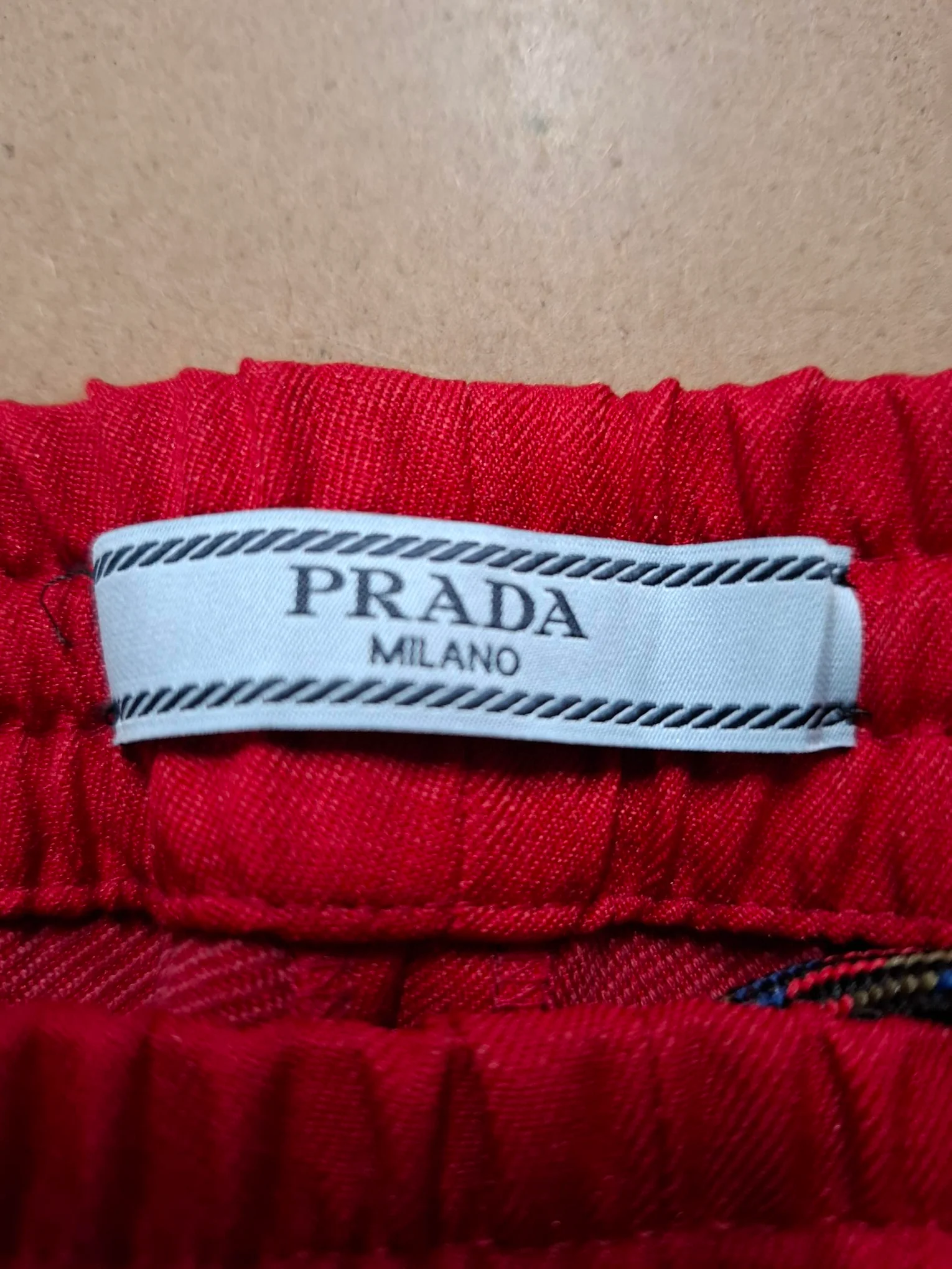 Women's Prada Gabardine Track Pants in Red Polyester - Image 6