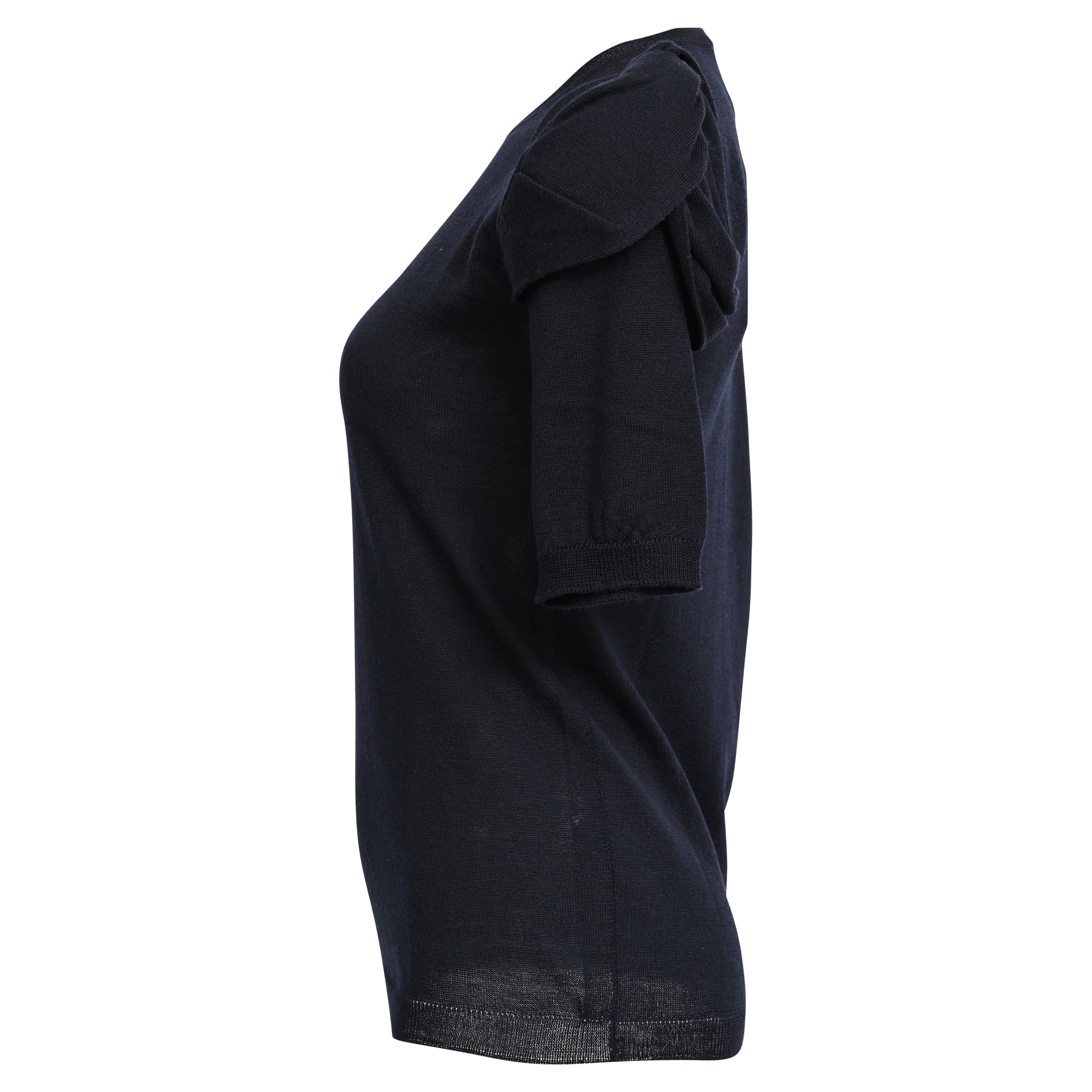 Women's Prada Short Puff Sleeve Top in Black Cotton - Image 2
