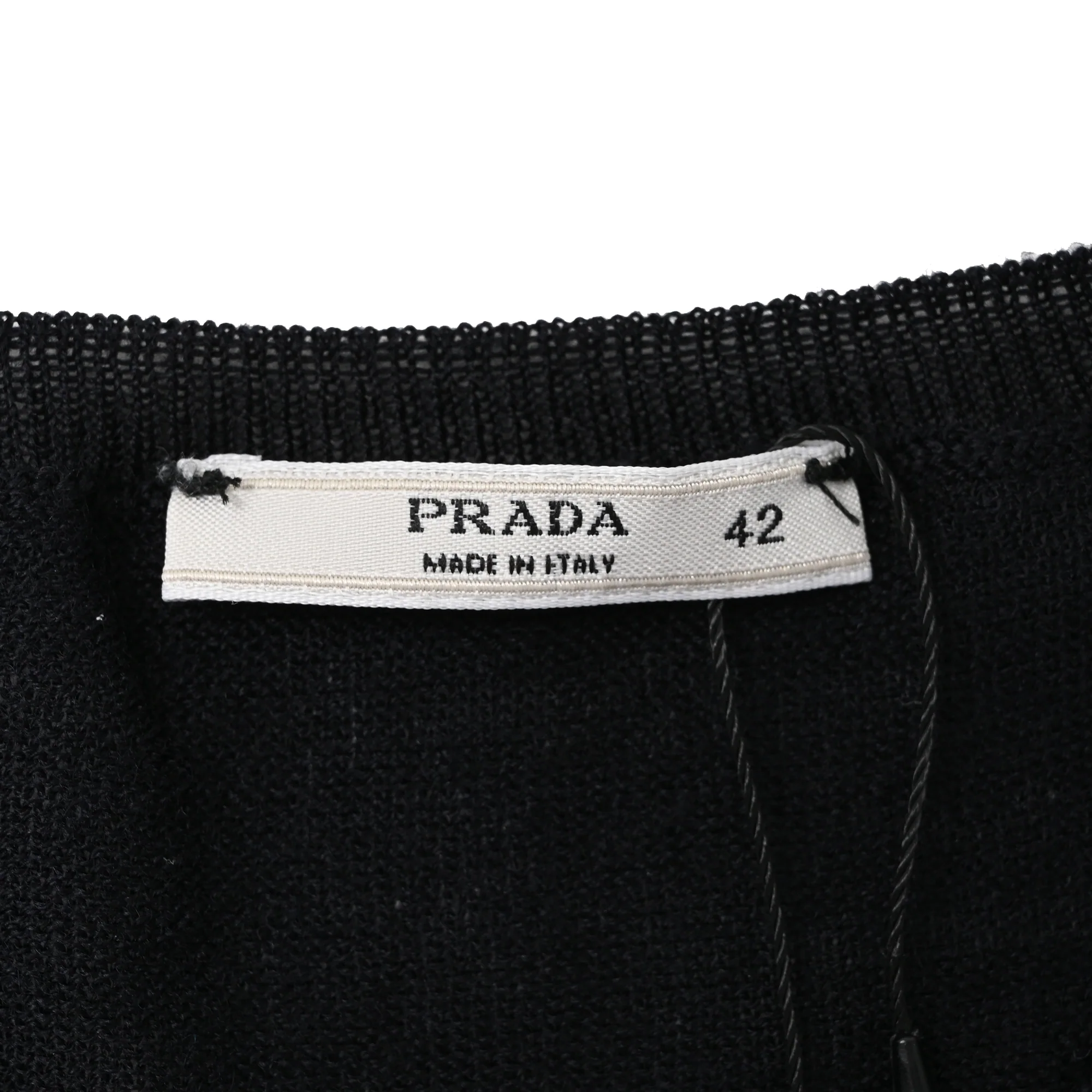 Women's Prada Short Puff Sleeve Top in Black Cotton - Image 4