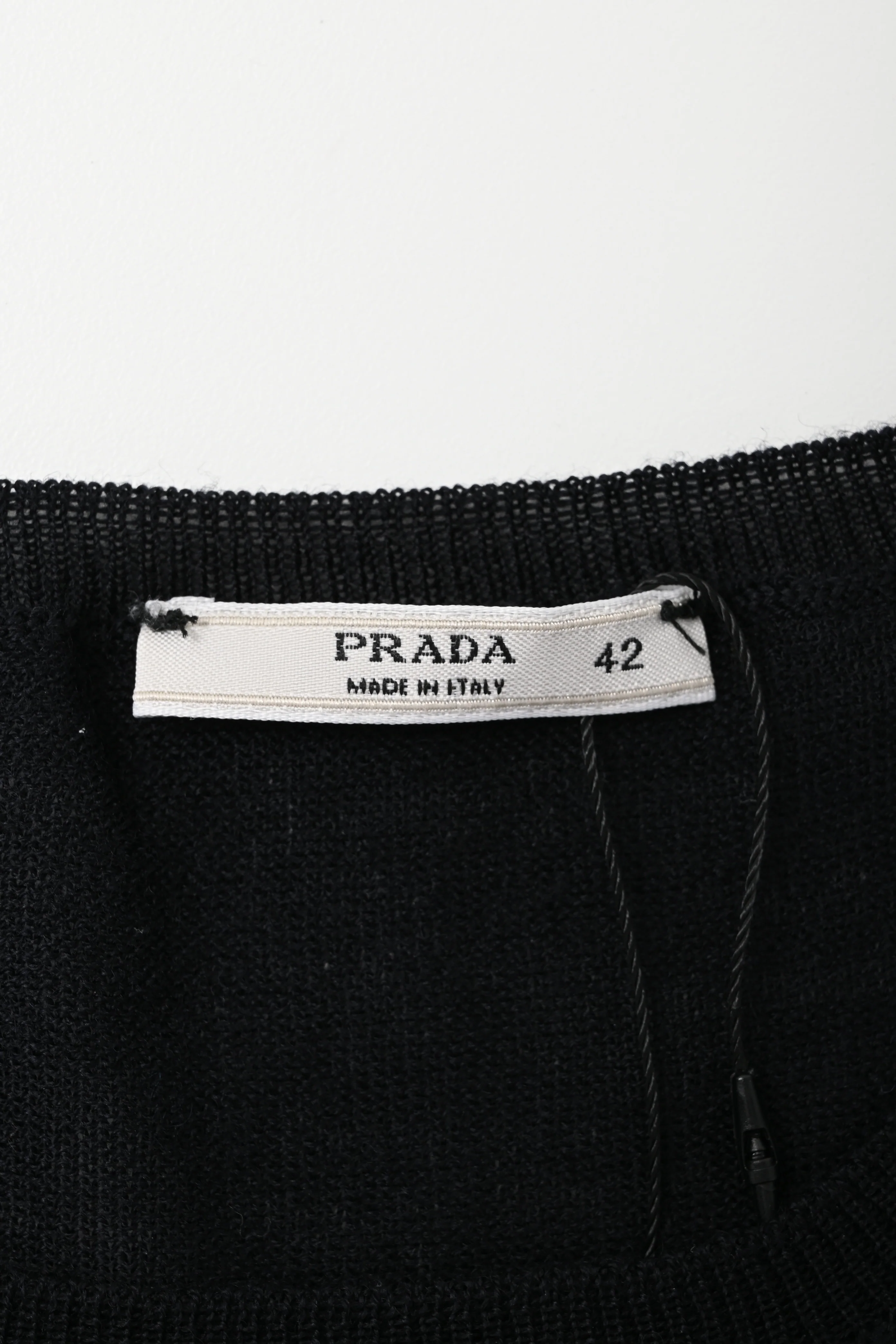 Women's Prada Short Puff Sleeve Top in Black Cotton - Image 9
