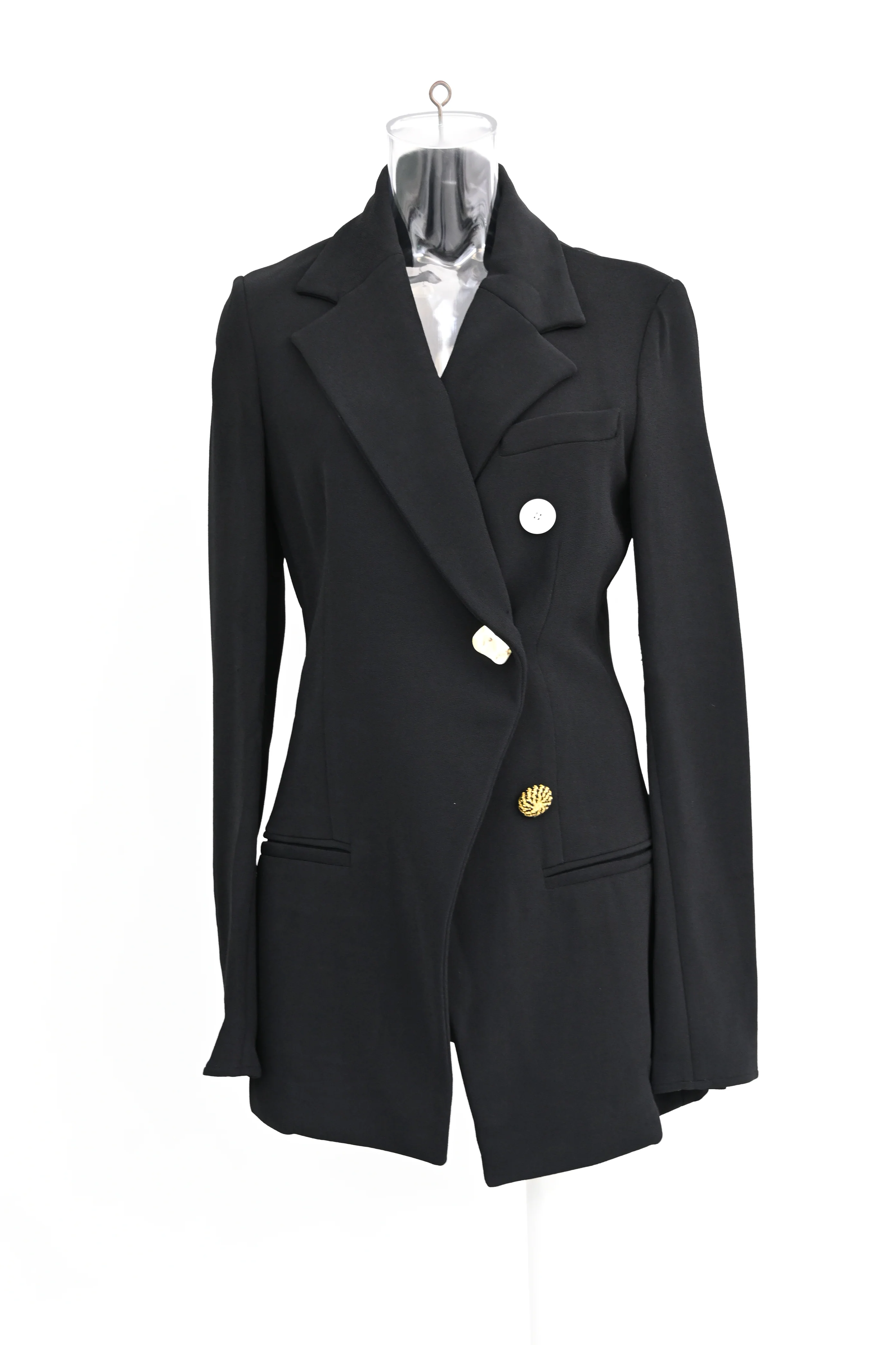 Women's Proenza Schouler Decorative-Buttoned Blazer in Black Viscose - Image 6