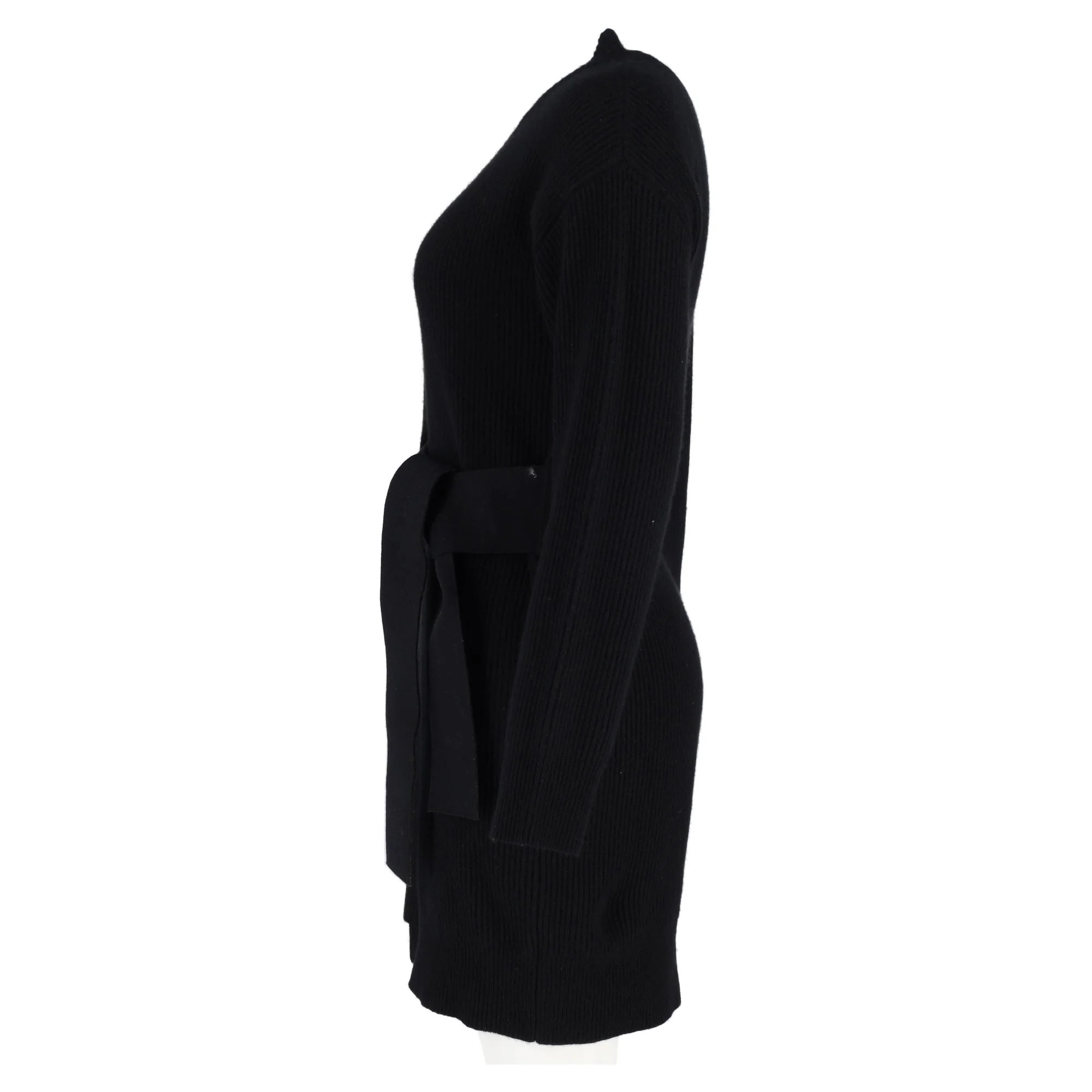 Women's Proenza Schouler Rib-Knit Side-Tie Sweater Dress in Black Wool - Image 5
