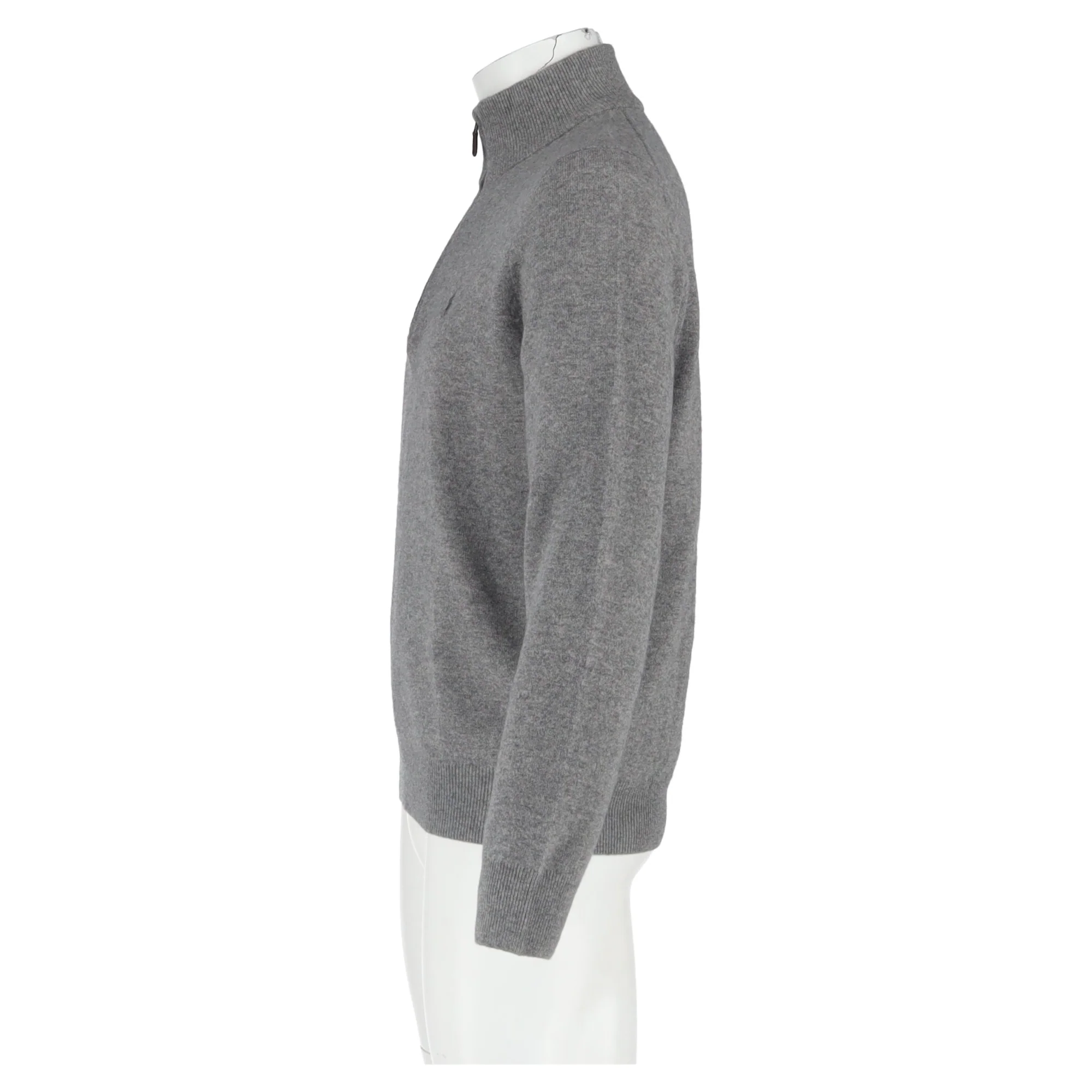 Men's Polo Ralph Lauren Logo-Embroidered Half-Zipped Sweater in Grey Wool - Image 5