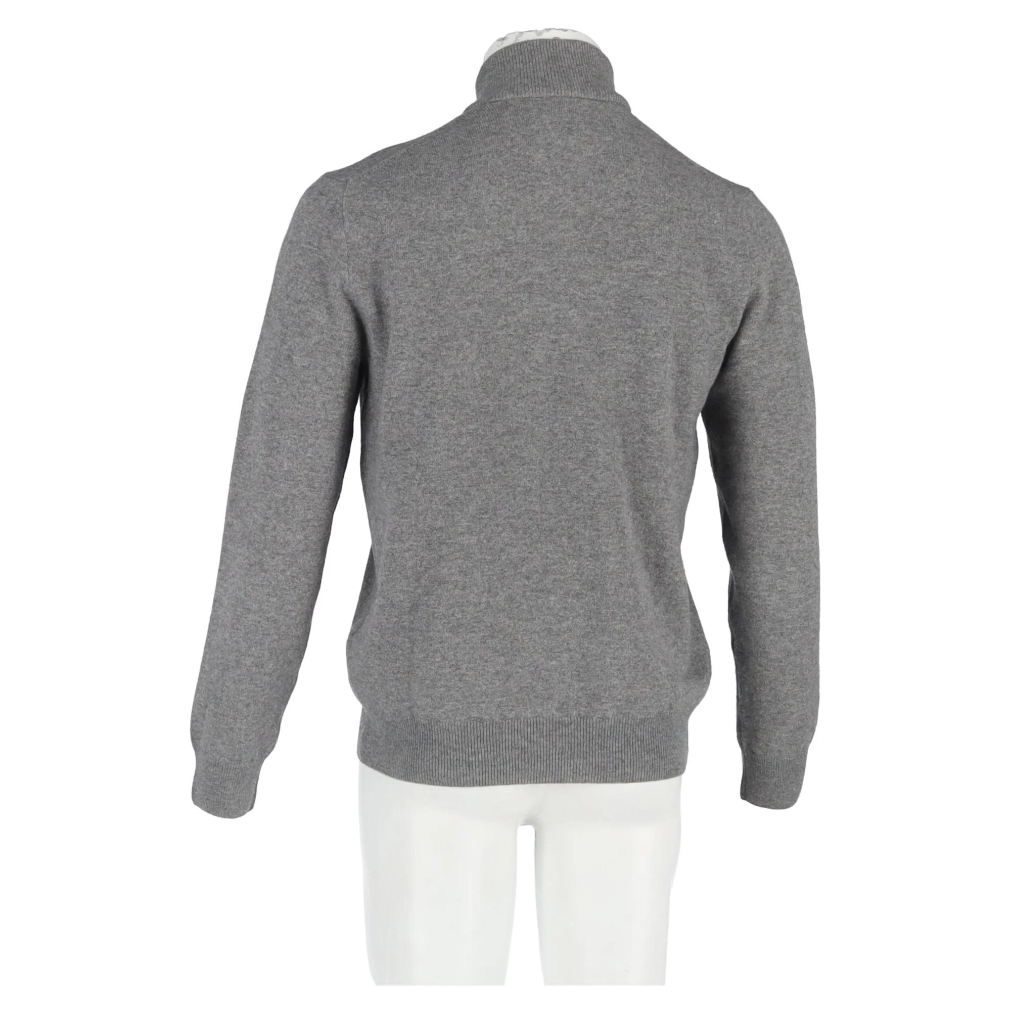 Men's Polo Ralph Lauren Logo-Embroidered Half-Zipped Sweater in Grey Wool - Image 6