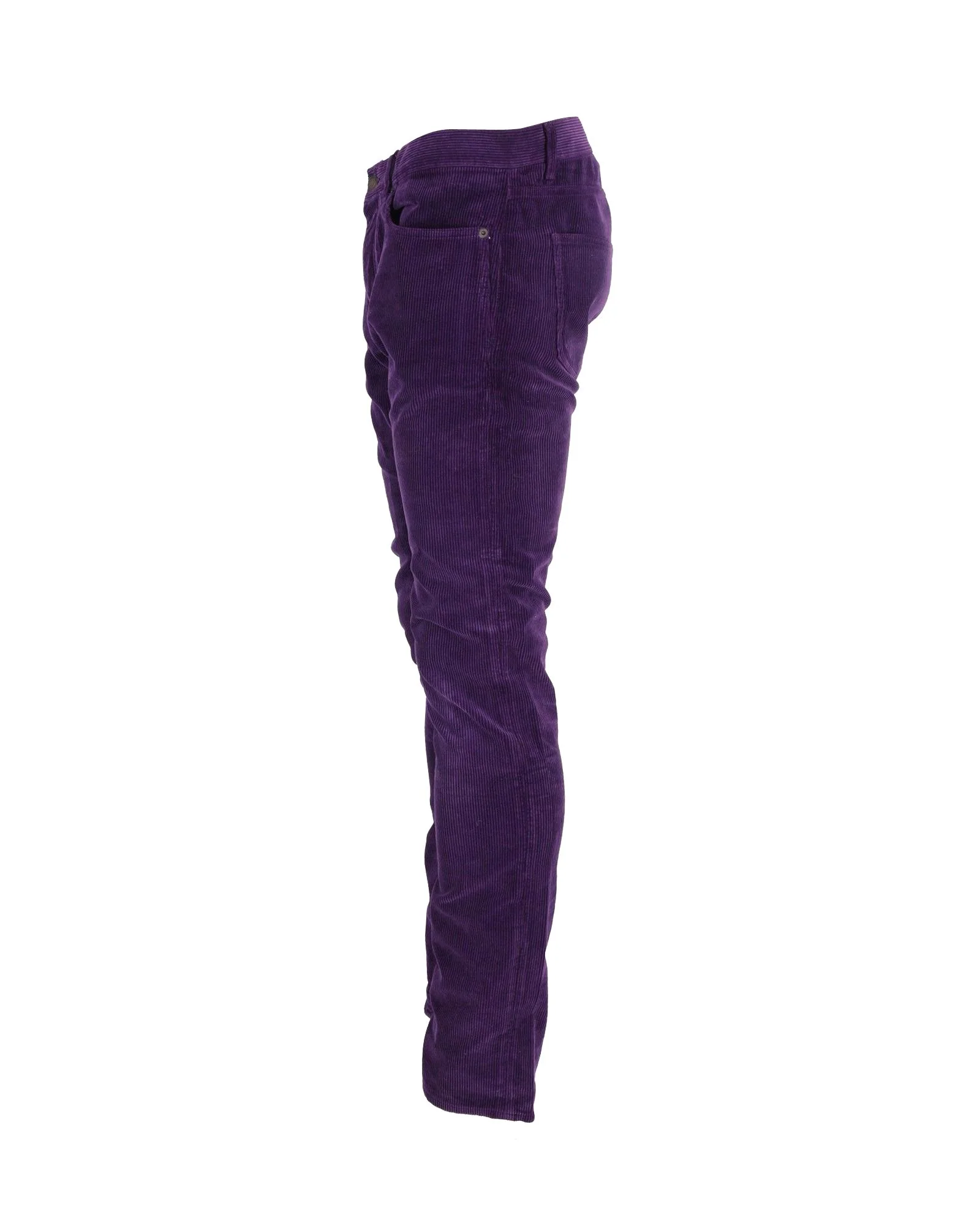 Men's Saint Laurent Slim-Fit Corduroy Pants in Purple Cotton - Image 2