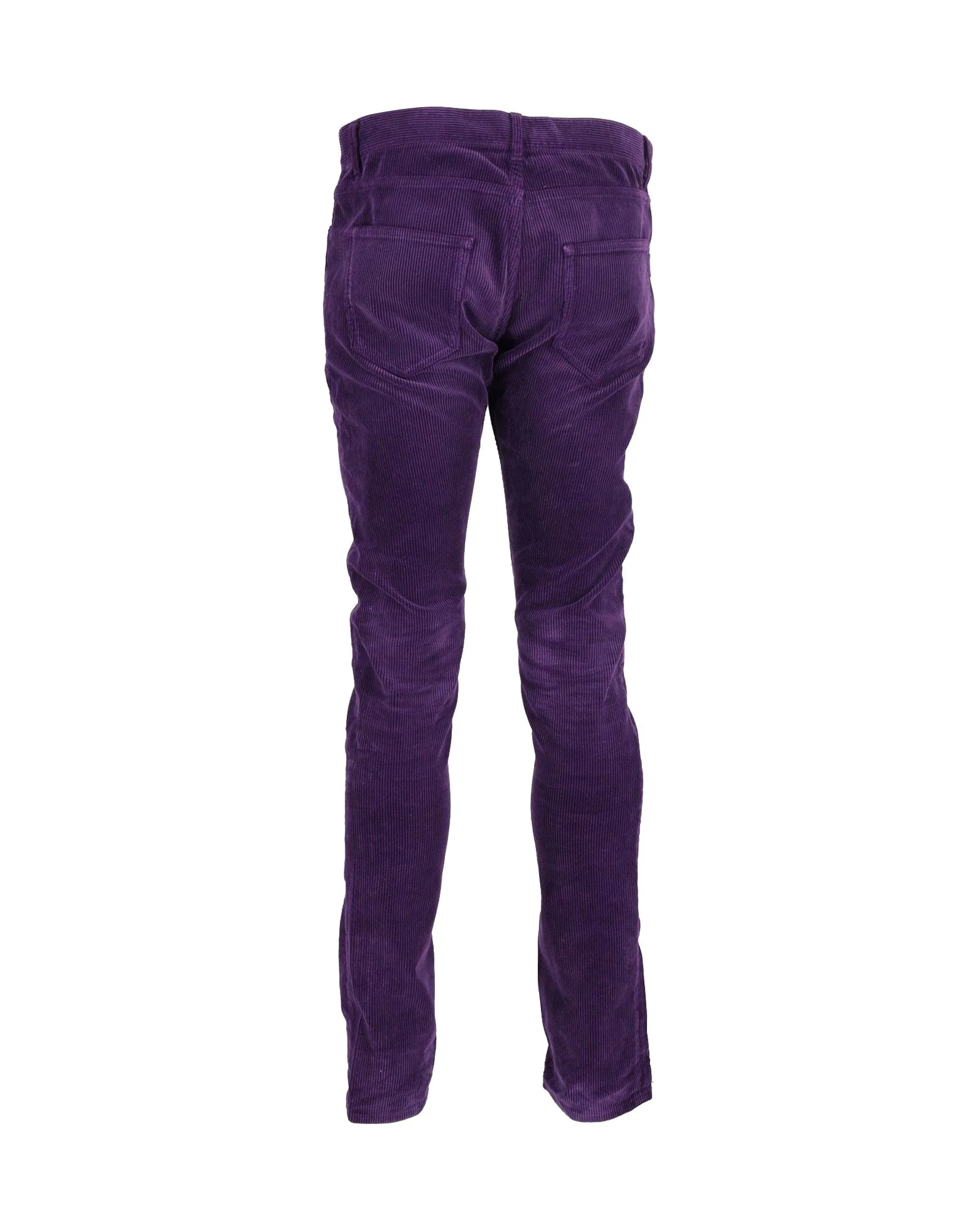 Men's Saint Laurent Slim-Fit Corduroy Pants in Purple Cotton - Image 3