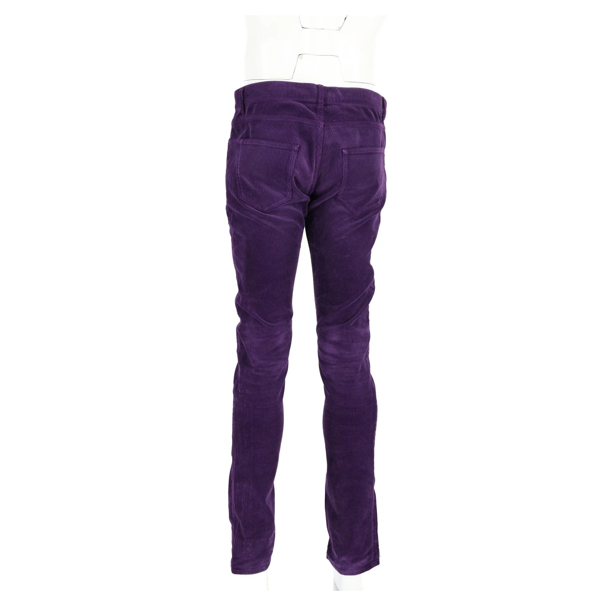 Men's Saint Laurent Slim-Fit Corduroy Pants in Purple Cotton - Image 6