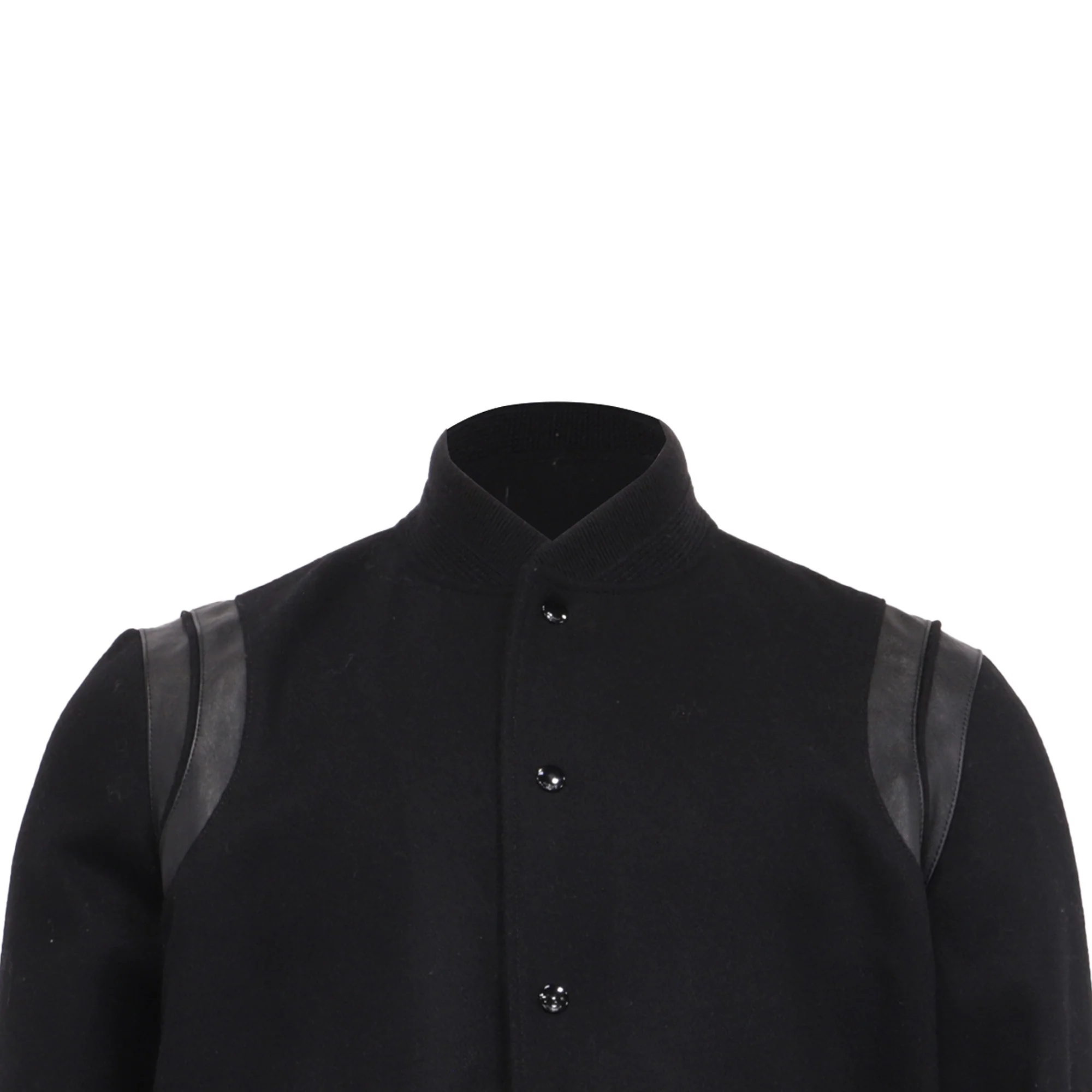 Men's Saint Laurent Teddy Bomber Jacket in Black Wool - Image 2