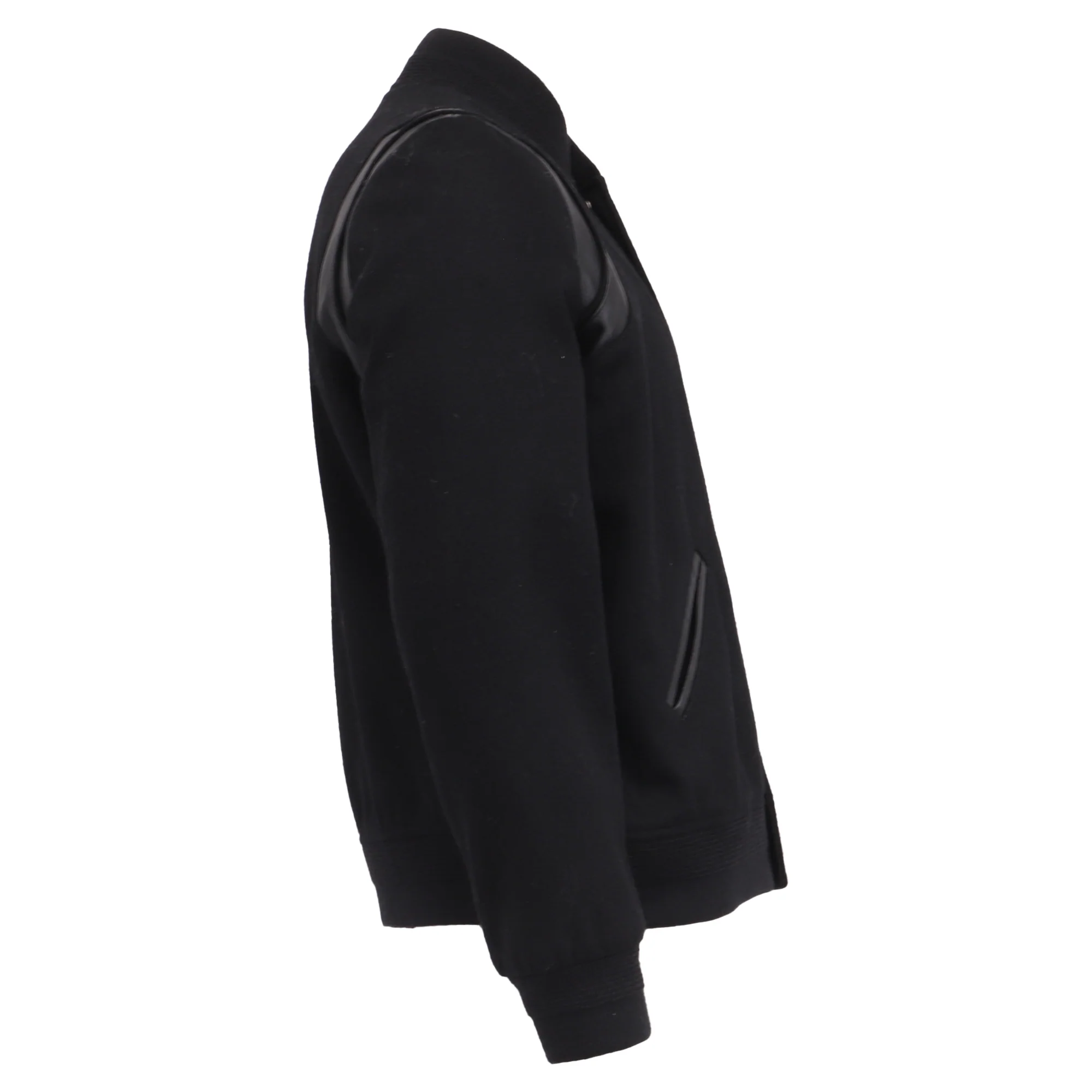 Men's Saint Laurent Teddy Bomber Jacket in Black Wool - Image 3
