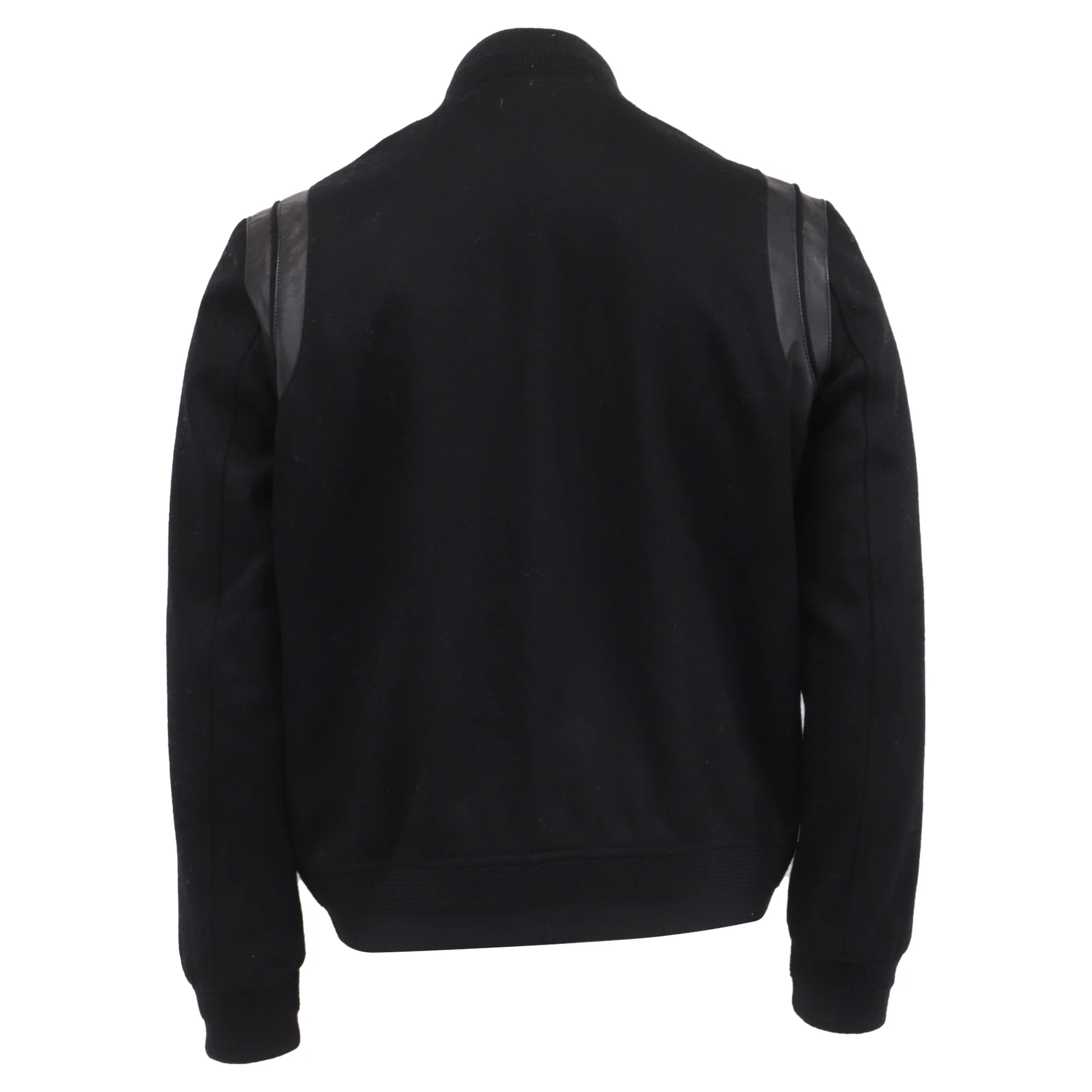 Men's Saint Laurent Teddy Bomber Jacket in Black Wool - Image 4