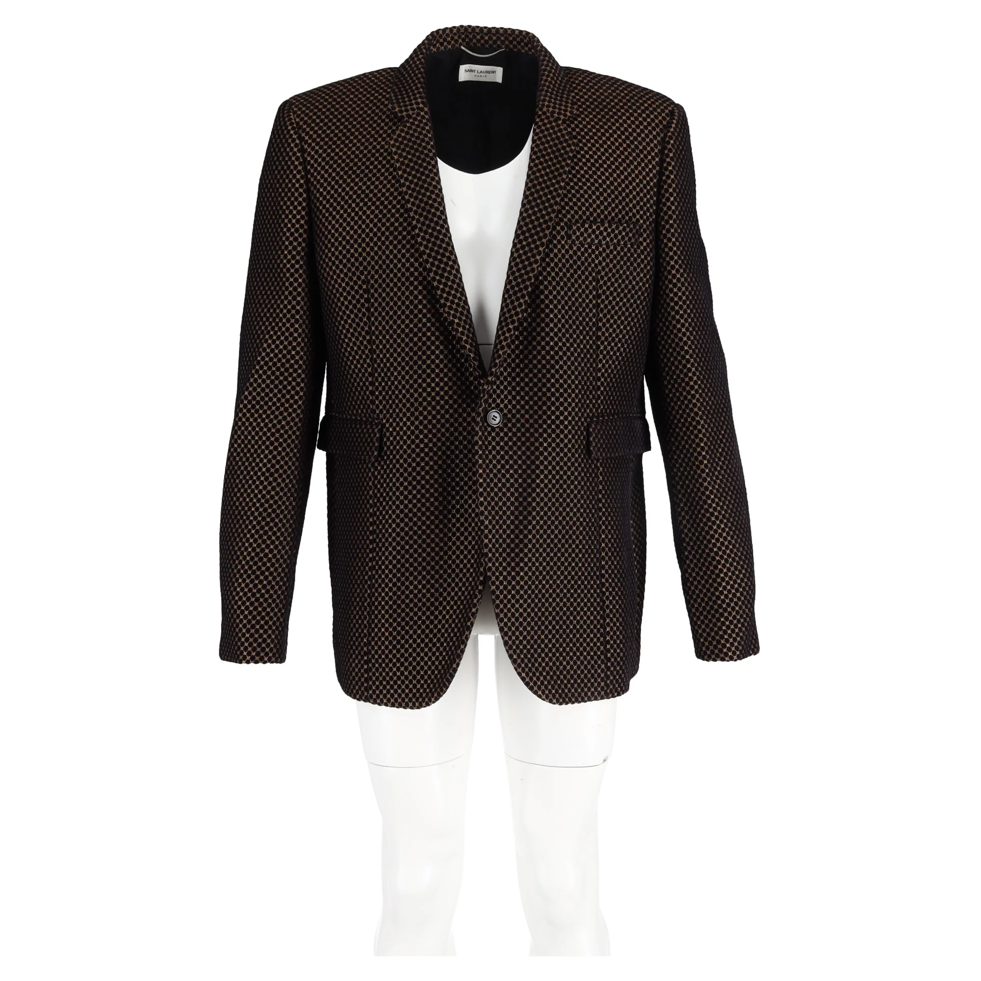 Men's Saint Laurent Tuxedo Blazer in Multicolor Polyamide - Image 4