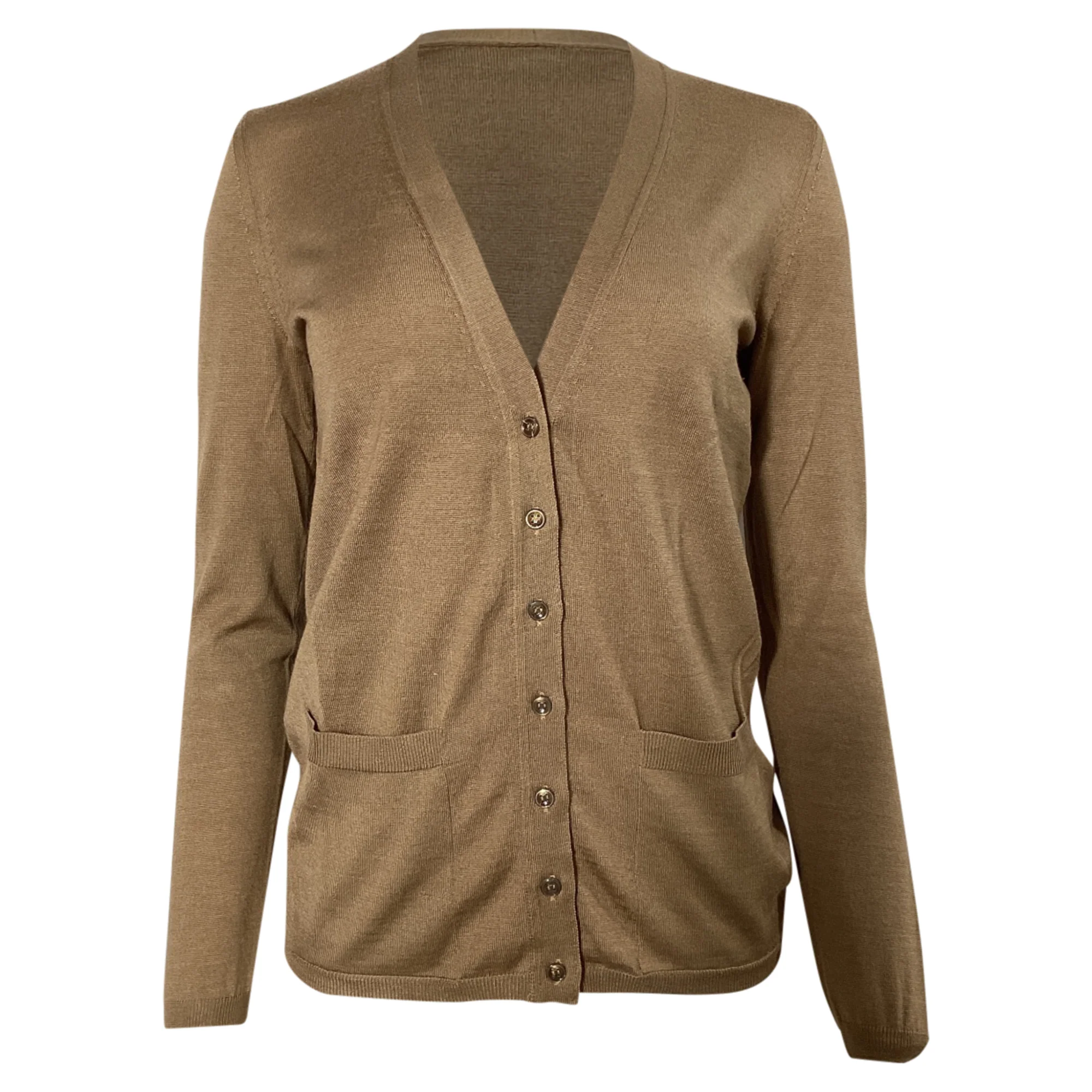 Women's Saint Laurent V-neck Cardigan in Beige Cashmere