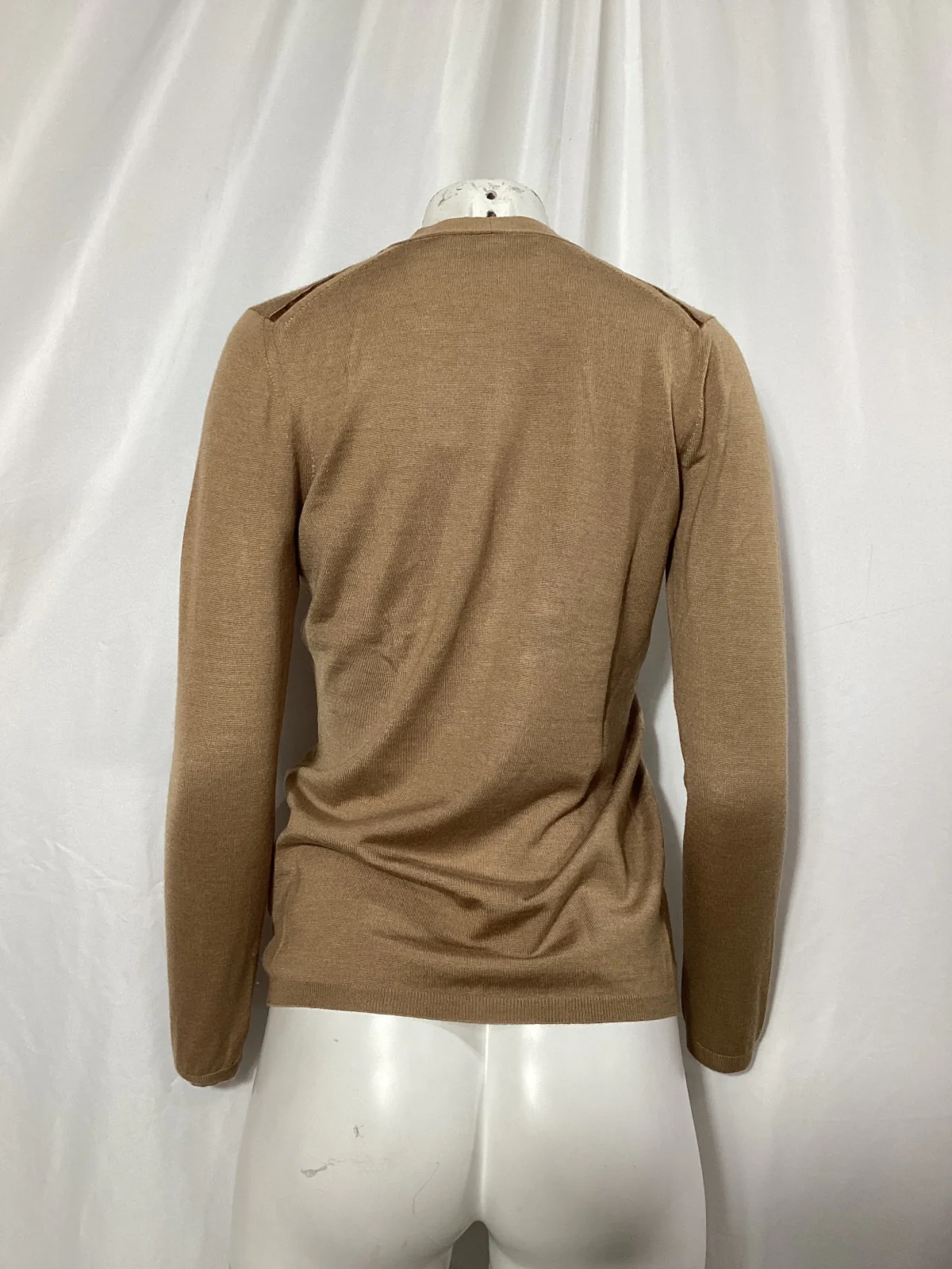 Women's Saint Laurent V-neck Cardigan in Beige Cashmere - Image 10