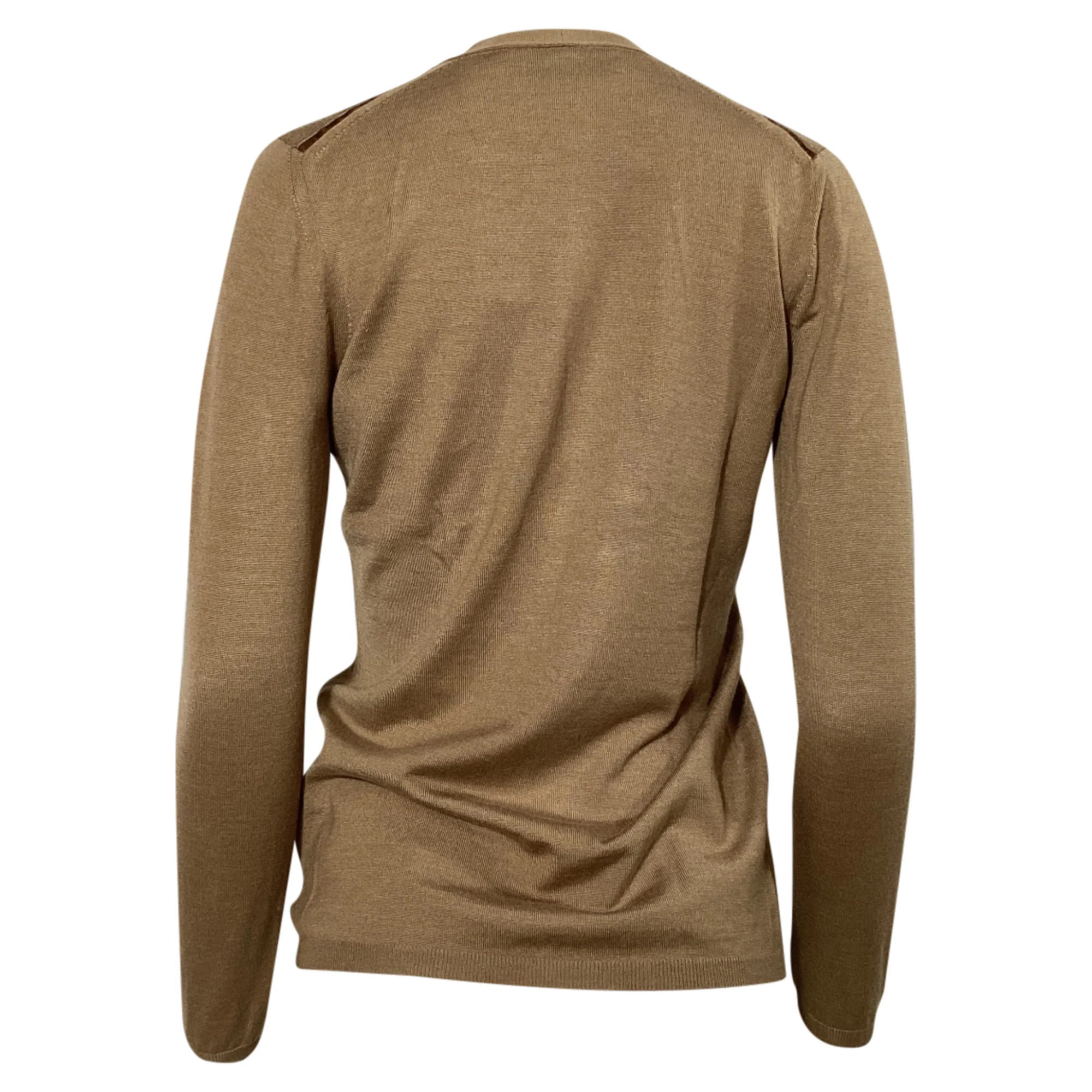 Women's Saint Laurent V-neck Cardigan in Beige Cashmere - Image 4