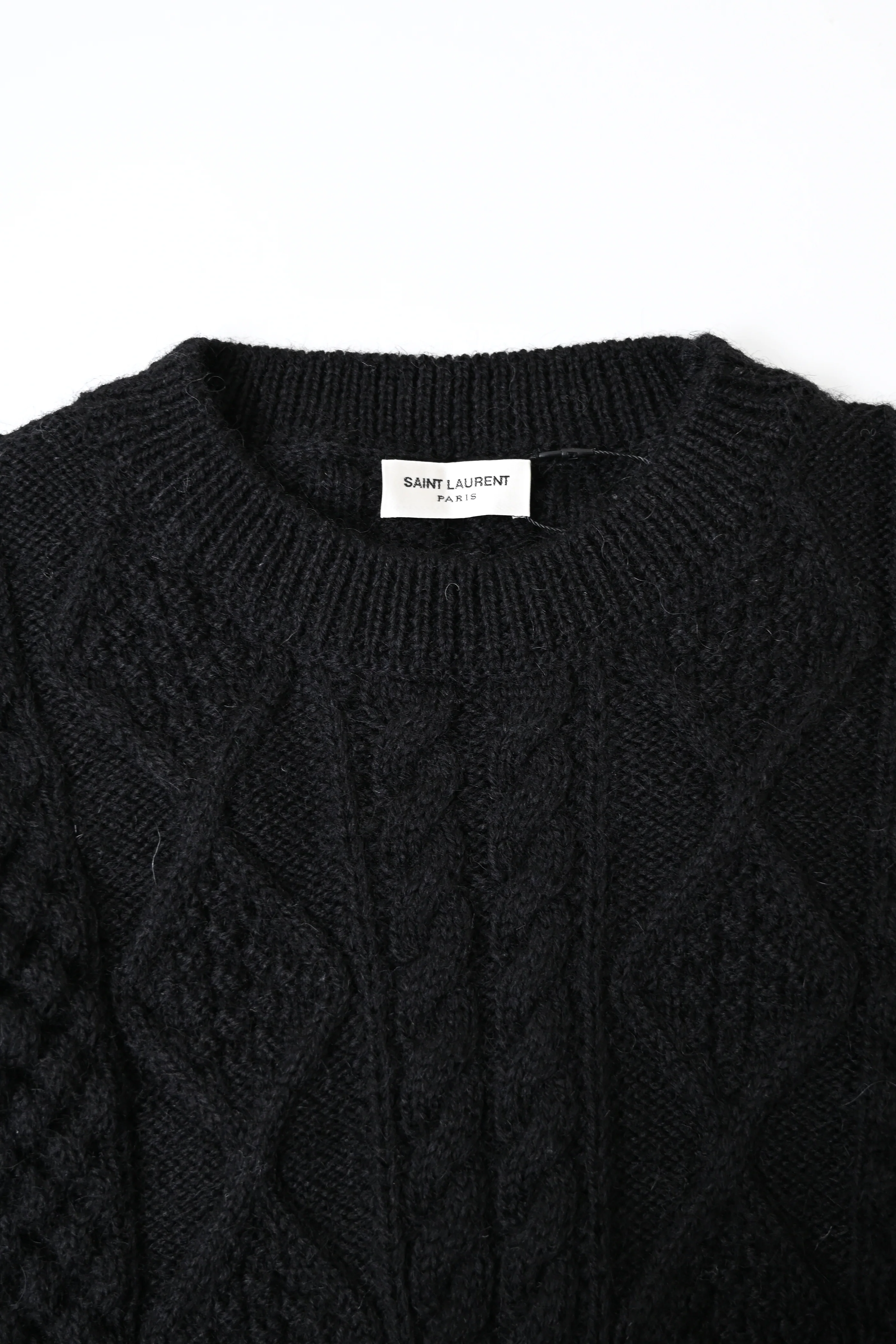 Women's Saint Laurent Cableknit Sweater in Black Wool - Image 10