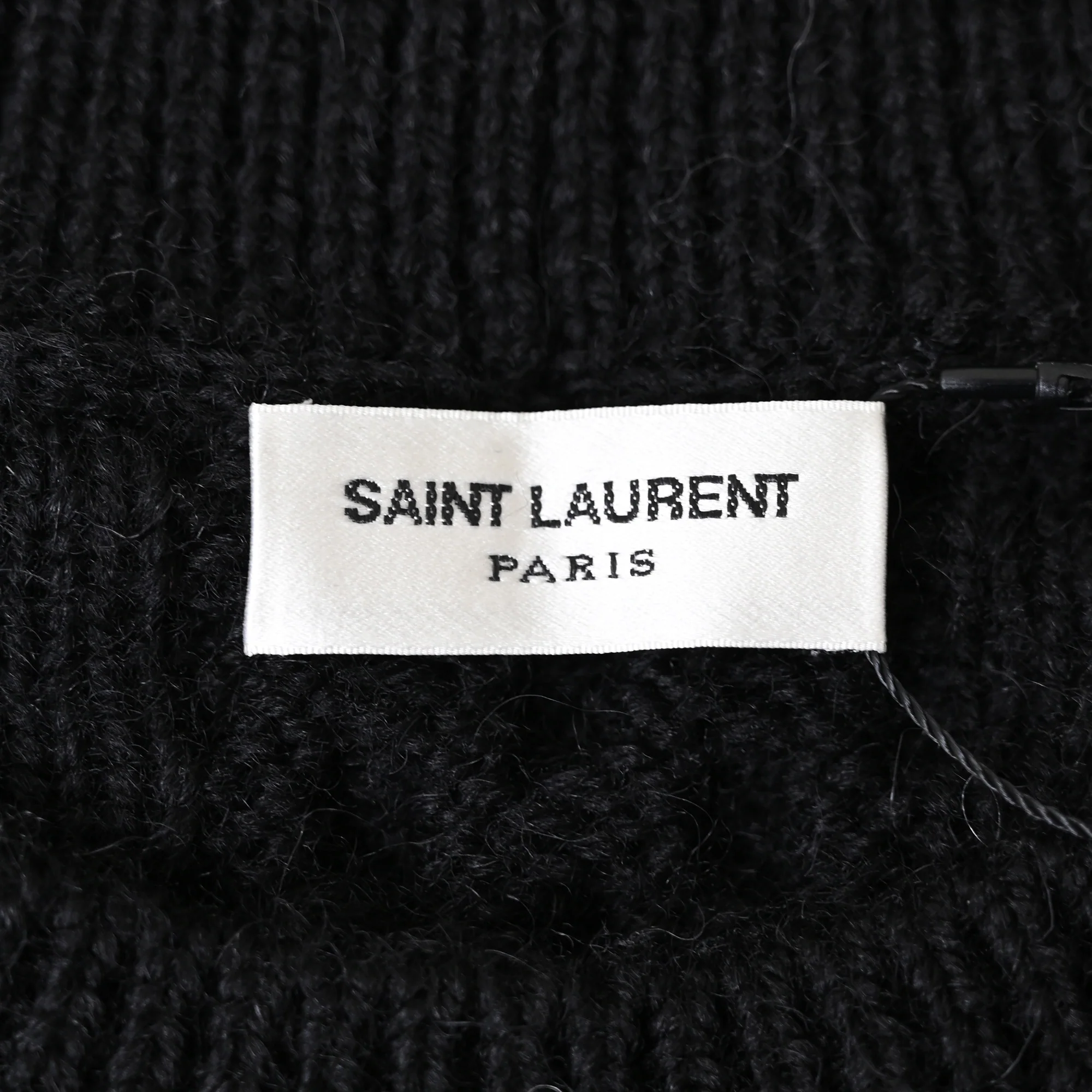 Women's Saint Laurent Cableknit Sweater in Black Wool - Image 4