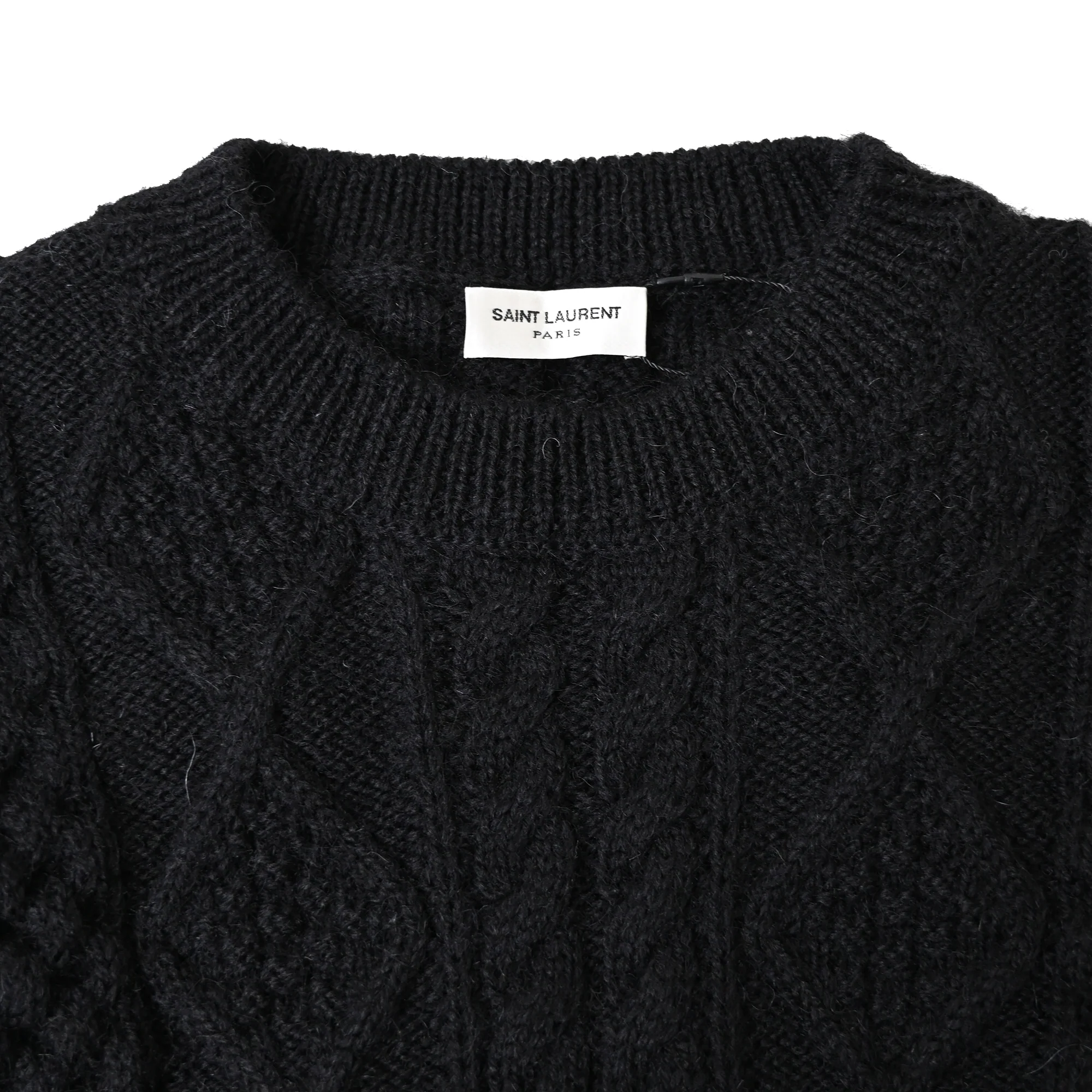 Women's Saint Laurent Cableknit Sweater in Black Wool - Image 5