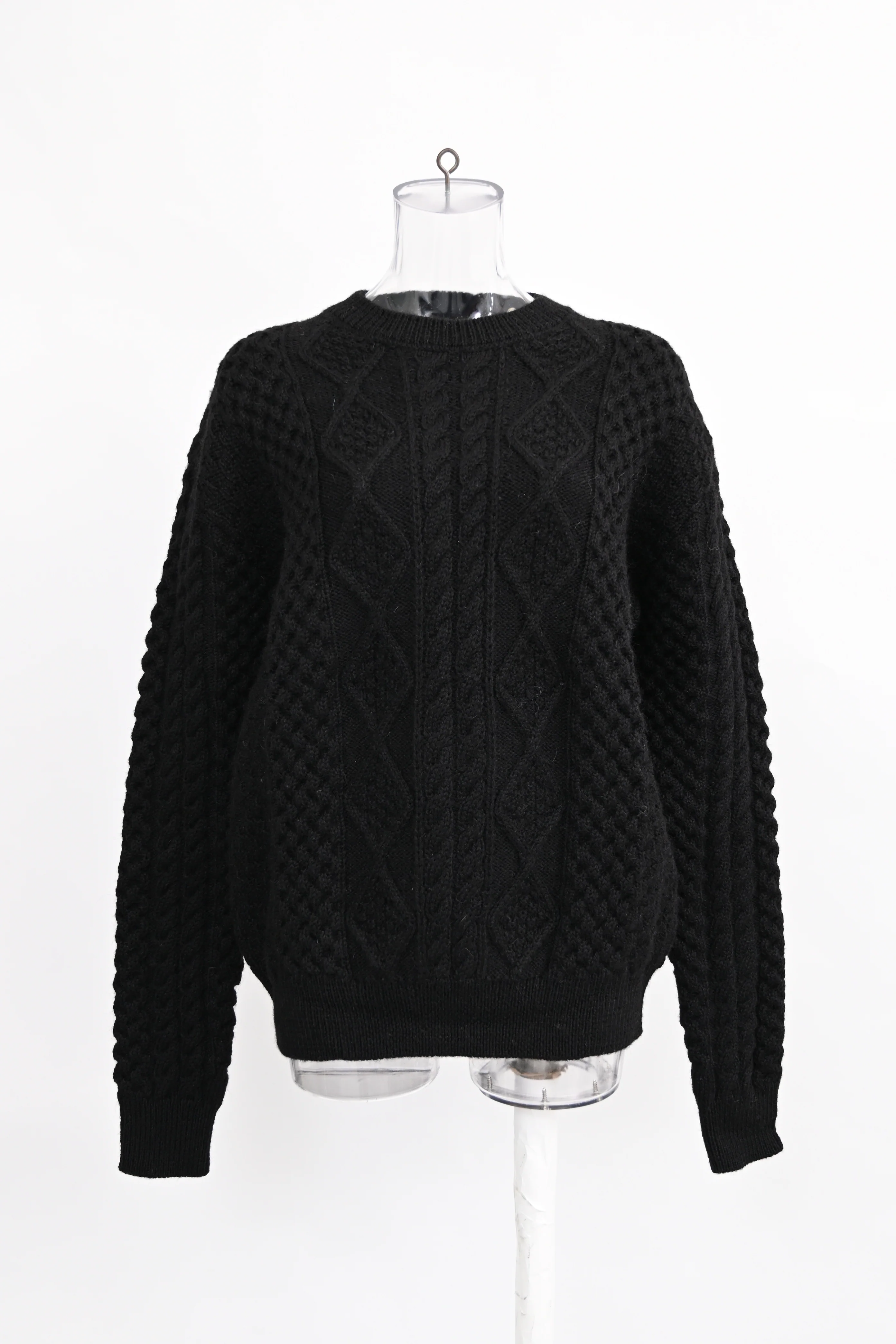 Women's Saint Laurent Cableknit Sweater in Black Wool - Image 6