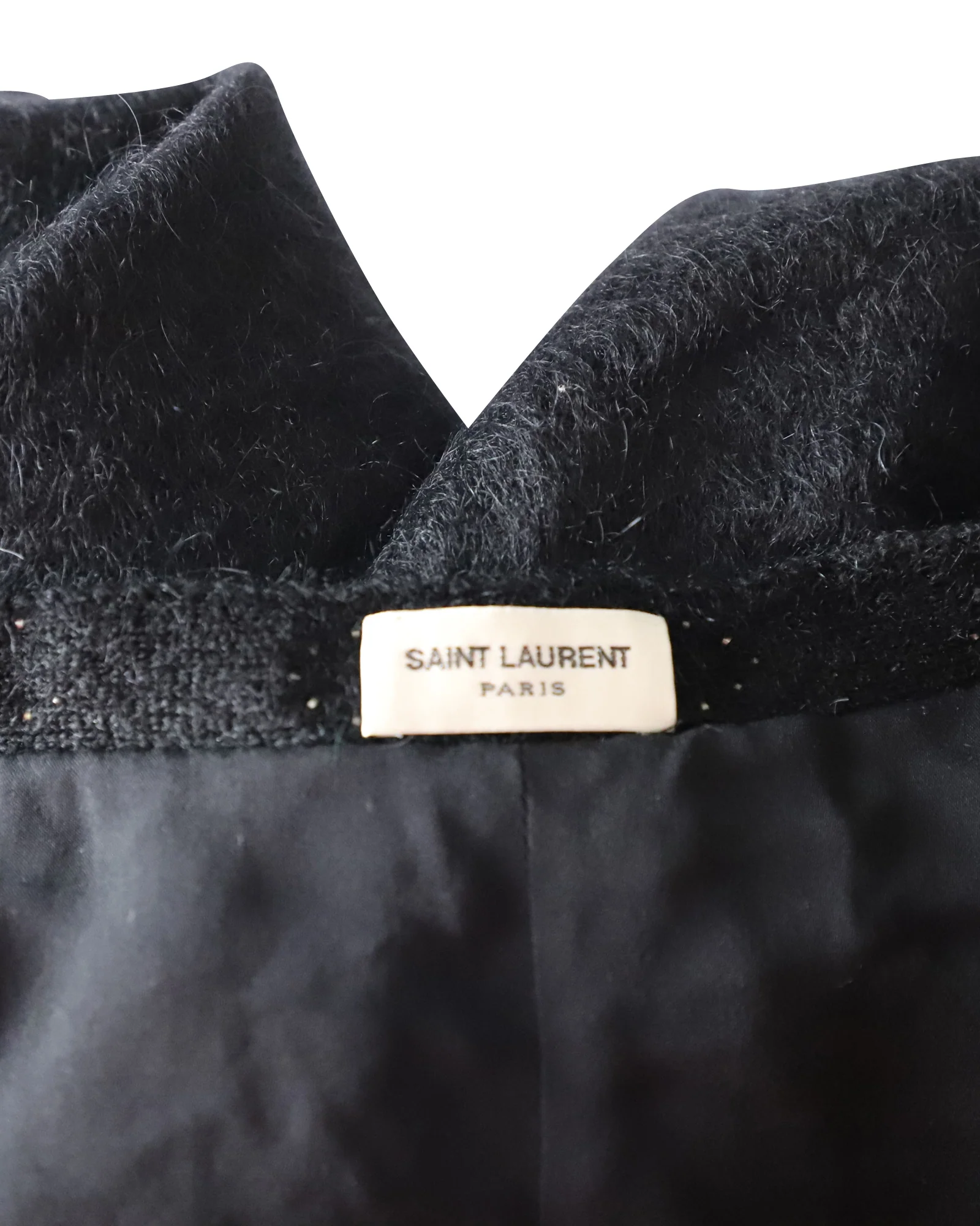 Women's Saint Laurent Heart Stud Cardigan in Black Mohair - Image 4