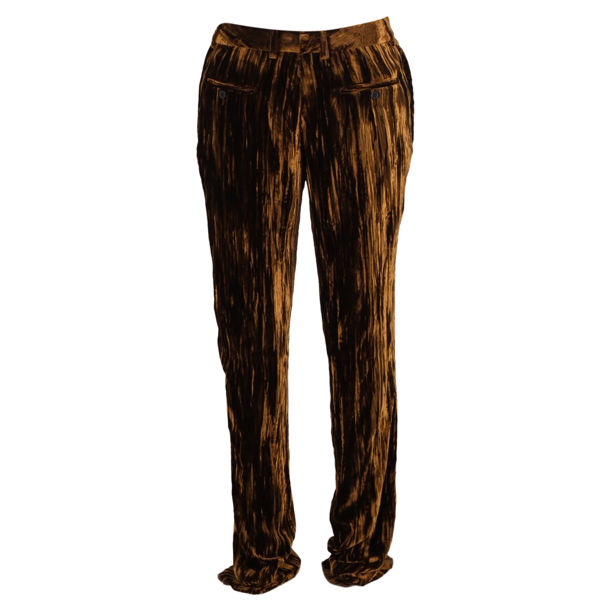 Women's Saint Laurent Straight-Leg Tapered Pants in Brown Velvet - Image 3