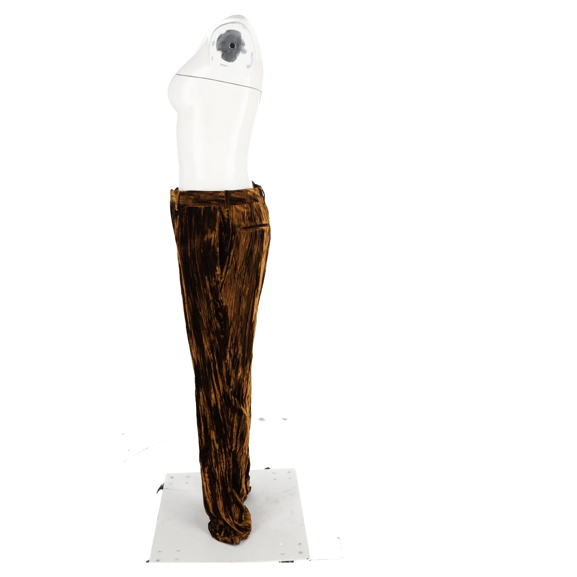 Women's Saint Laurent Straight-Leg Tapered Pants in Brown Velvet - Image 5