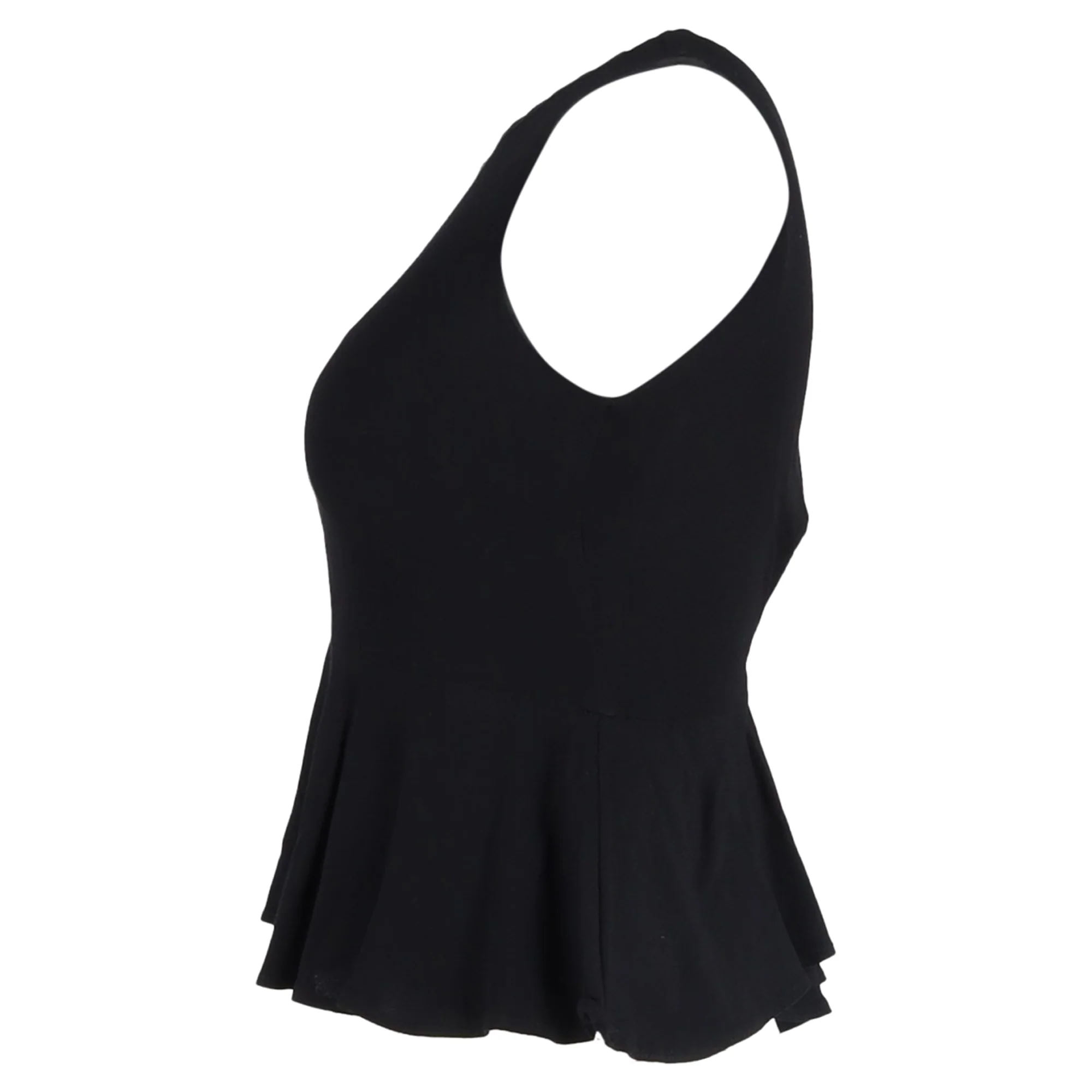 Women's Sandro Paris Peplum Top in Black Polyester - Image 2