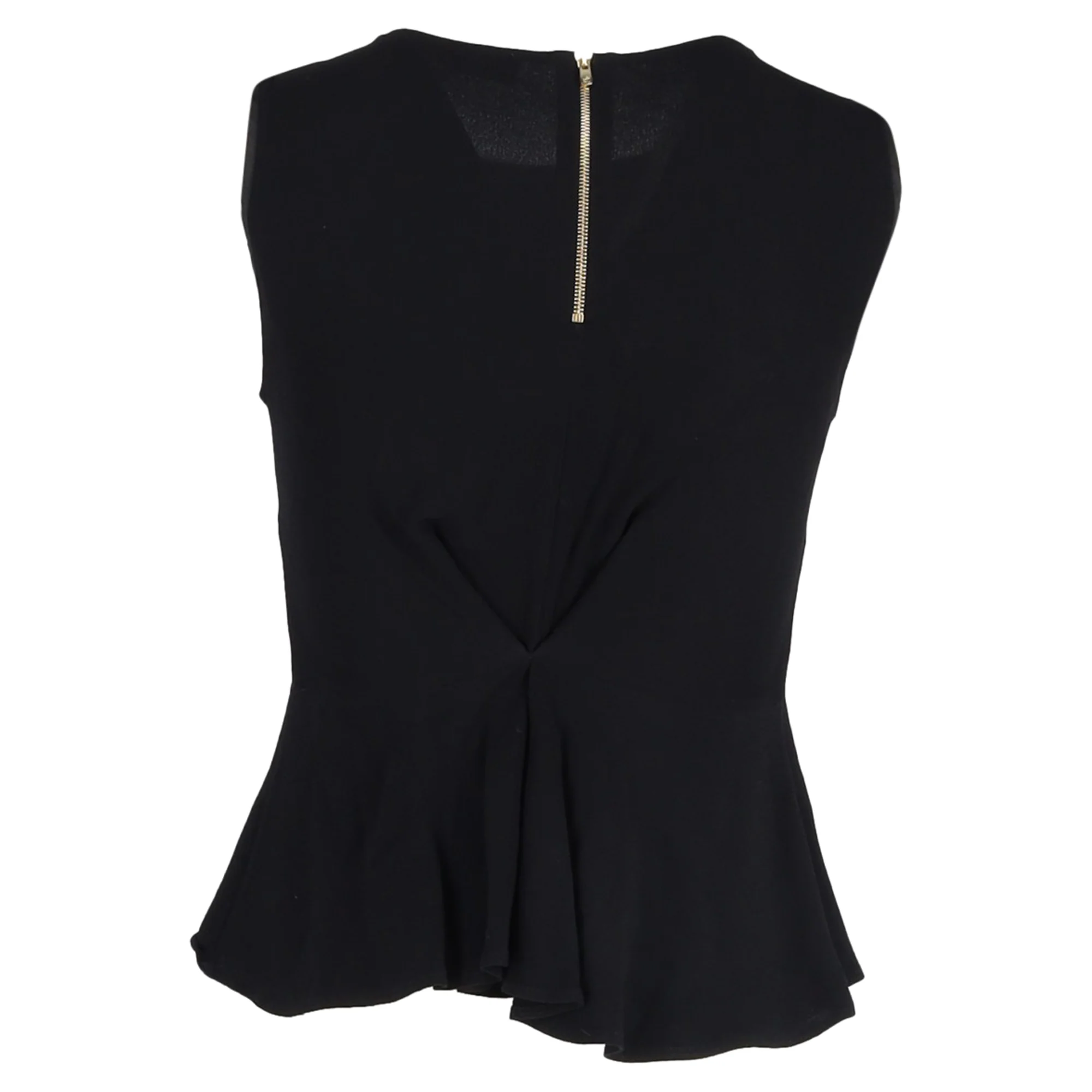 Women's Sandro Paris Peplum Top in Black Polyester - Image 3