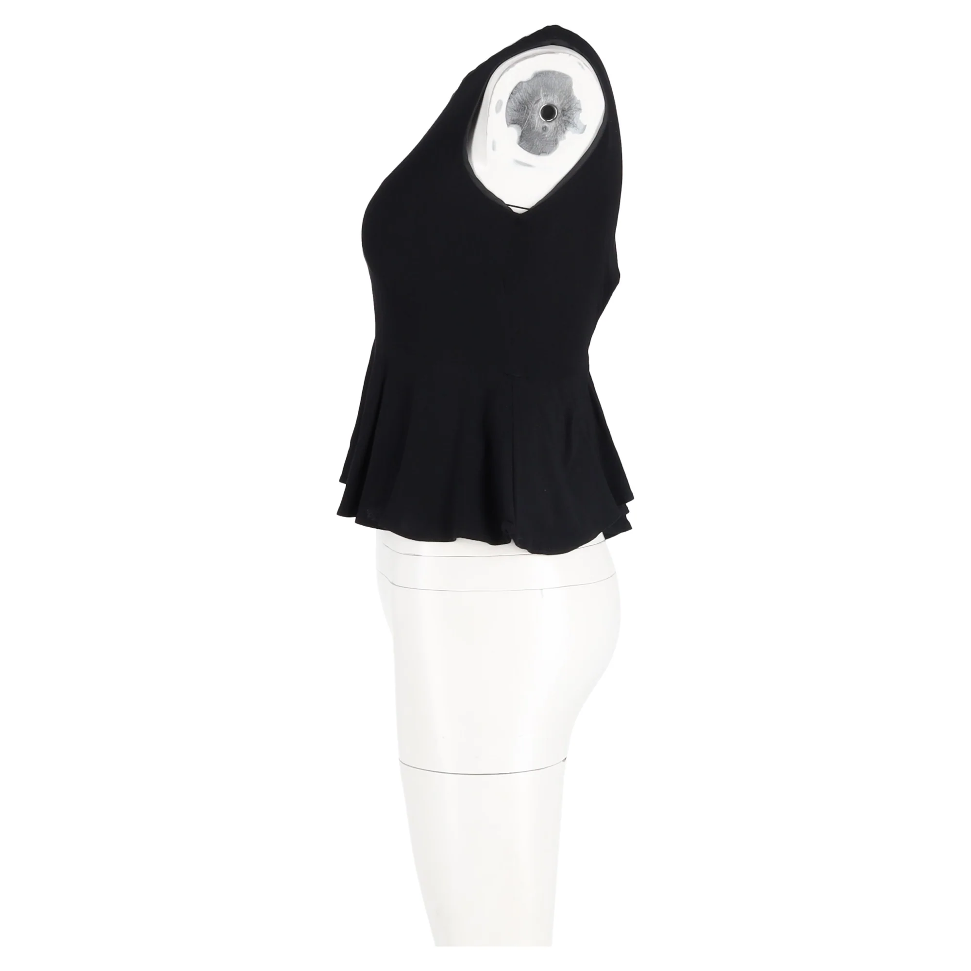Women's Sandro Paris Peplum Top in Black Polyester - Image 5