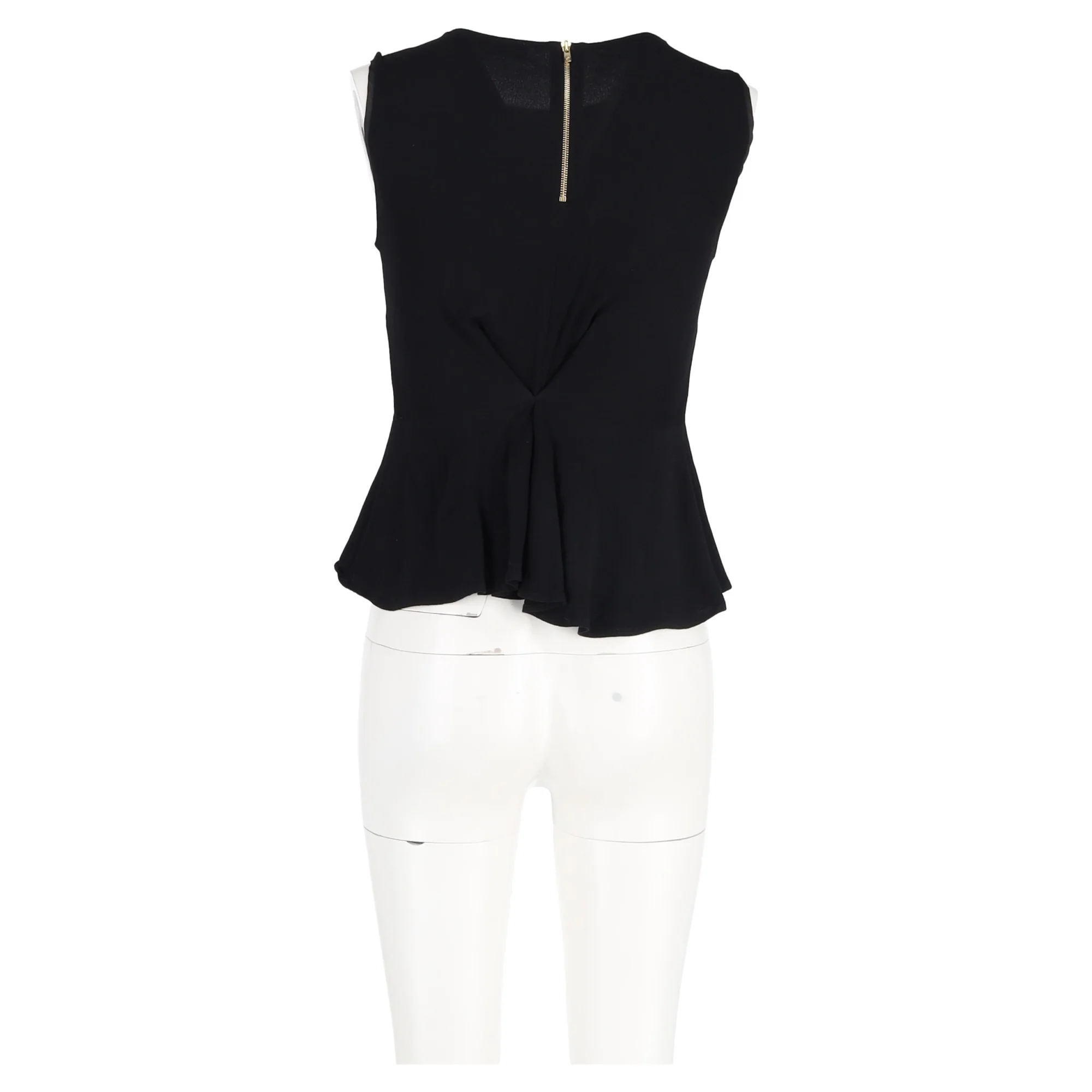 Women's Sandro Paris Peplum Top in Black Polyester - Image 6