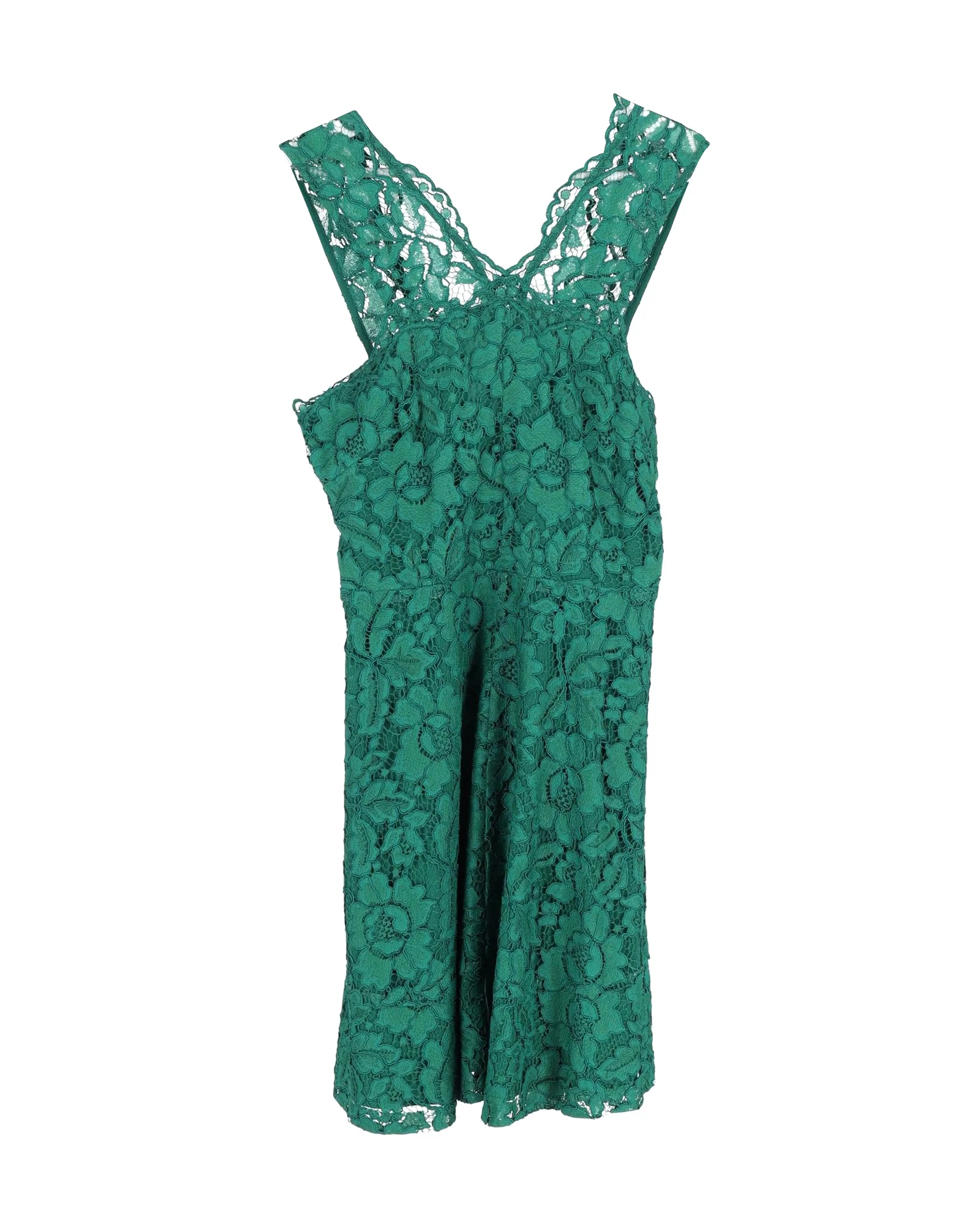 Women's Sandro Paris Riviera Lace Mini Dress in Green Rayon