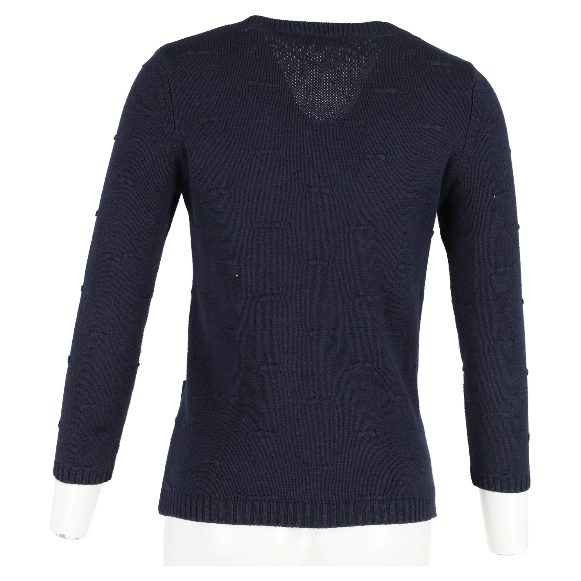 Women's Sandro Paris Studded Cardigan in Navy Blue Cotton - Image 6