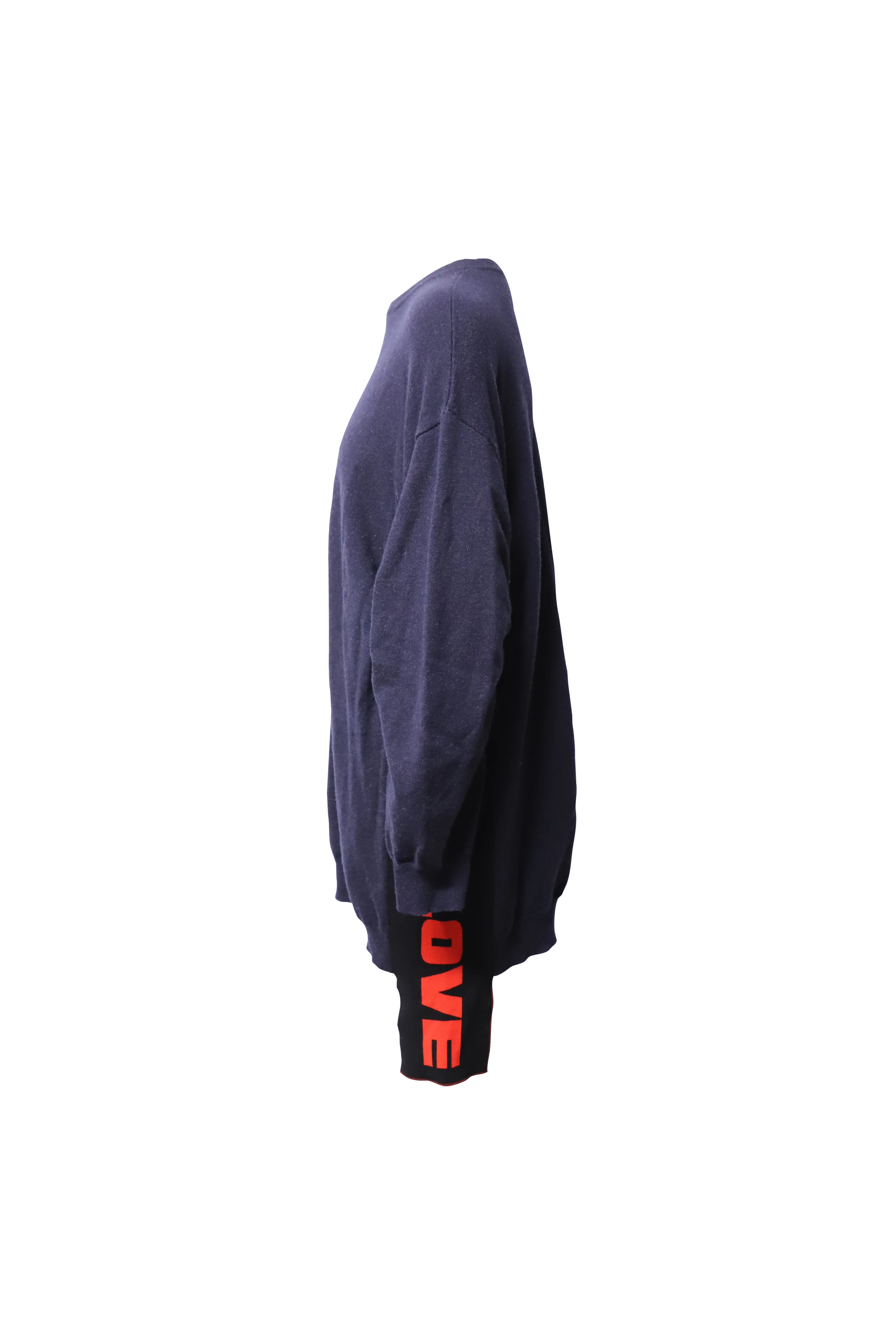 Women's Stella McCartney All is Love Oversized Jumper in Navy Blue Wool - Image 3