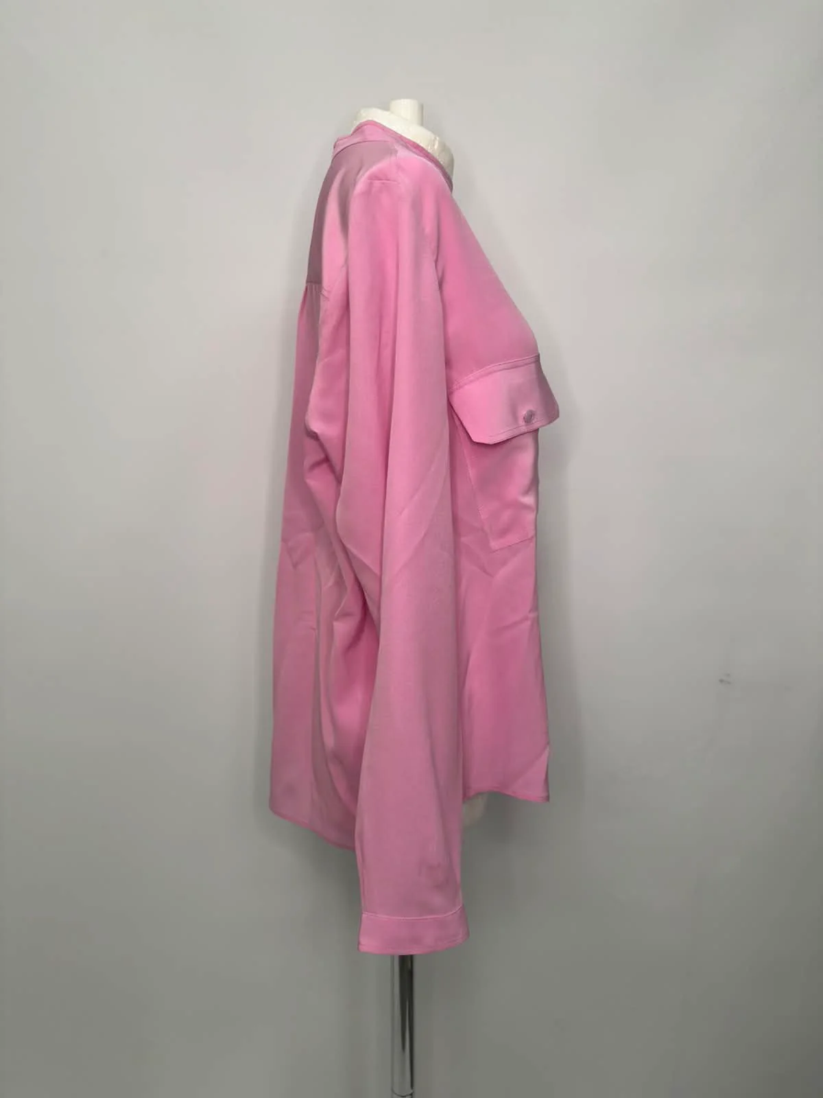 Women's Stella McCartney Henley Neck Shirt in Pink Silk - Image 9