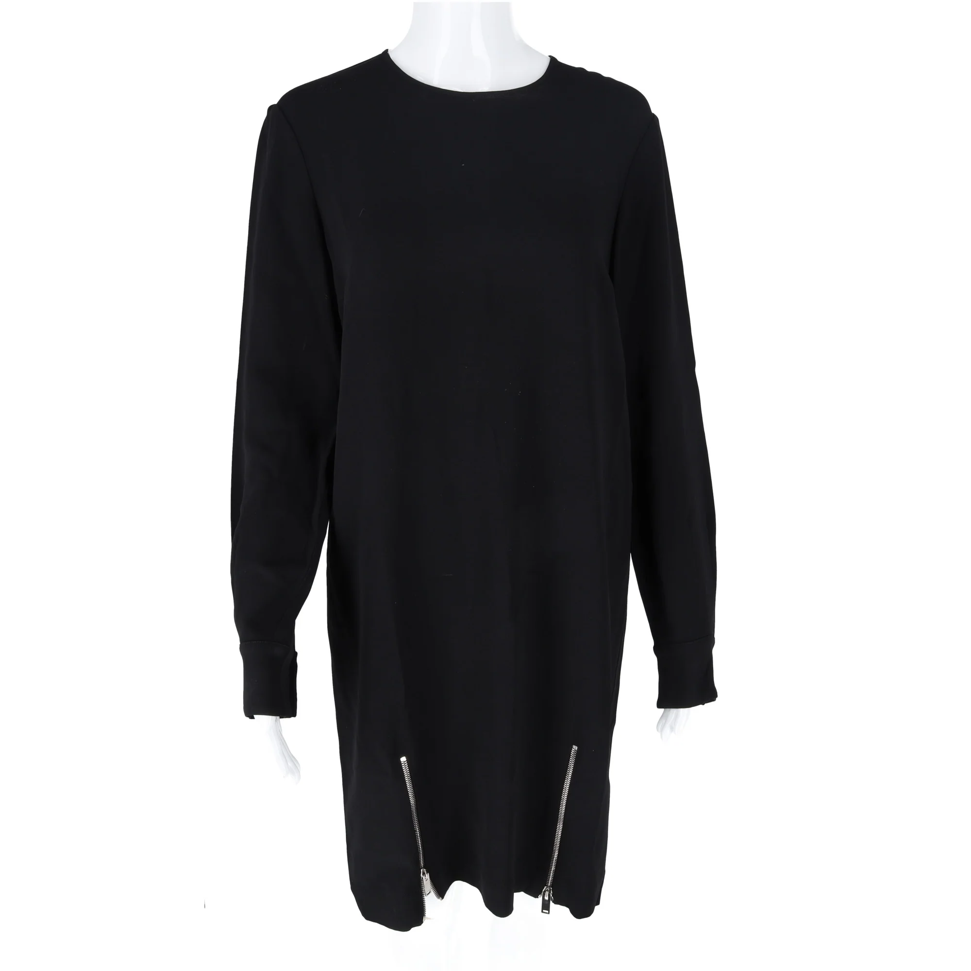Women's Stella McCartney Zip-detail Midi Dress in Black Rayon - Image 8