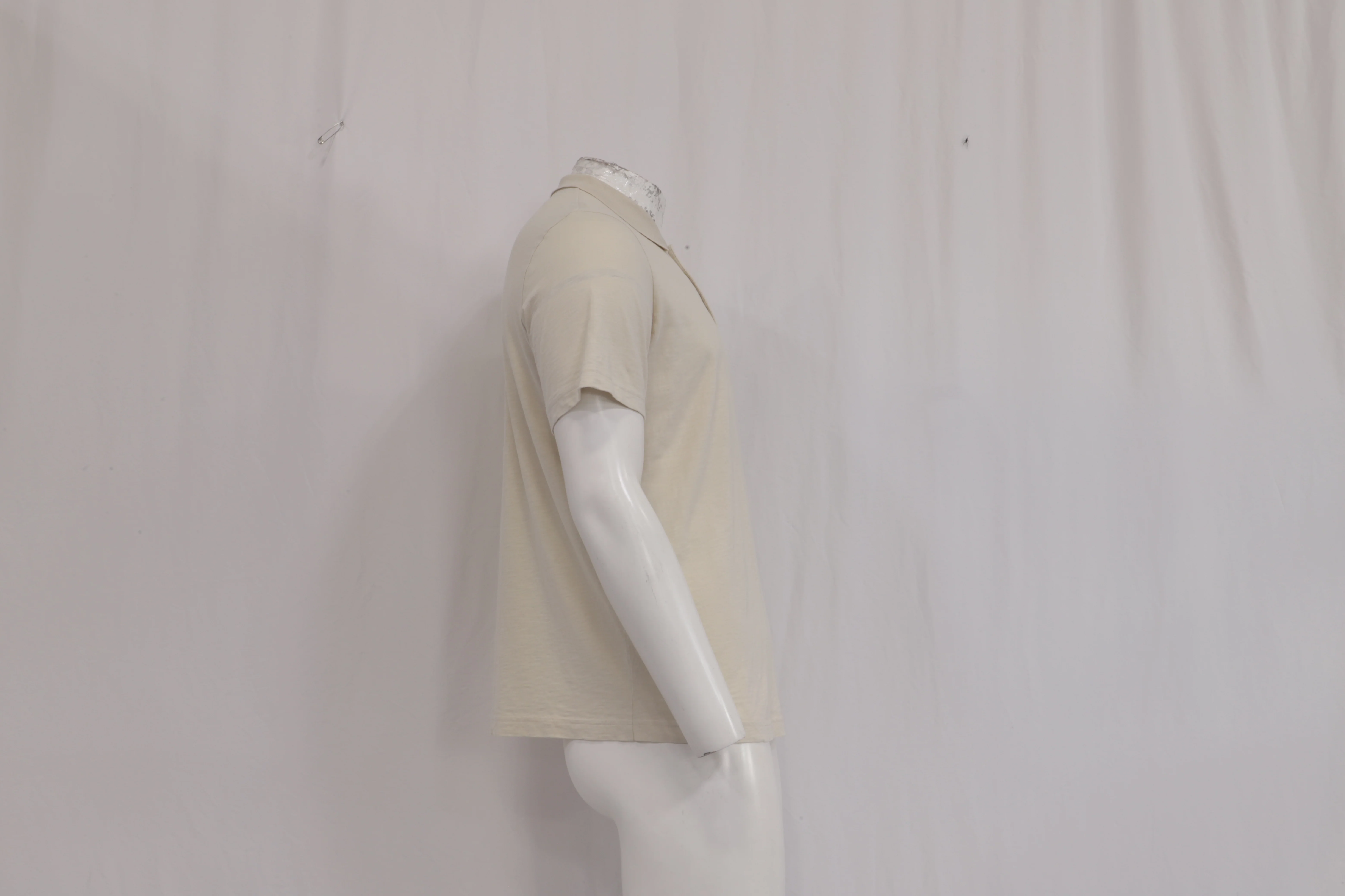 Men's Theory Short Sleeve Polo Shirt in Beige Cotton - Image 10