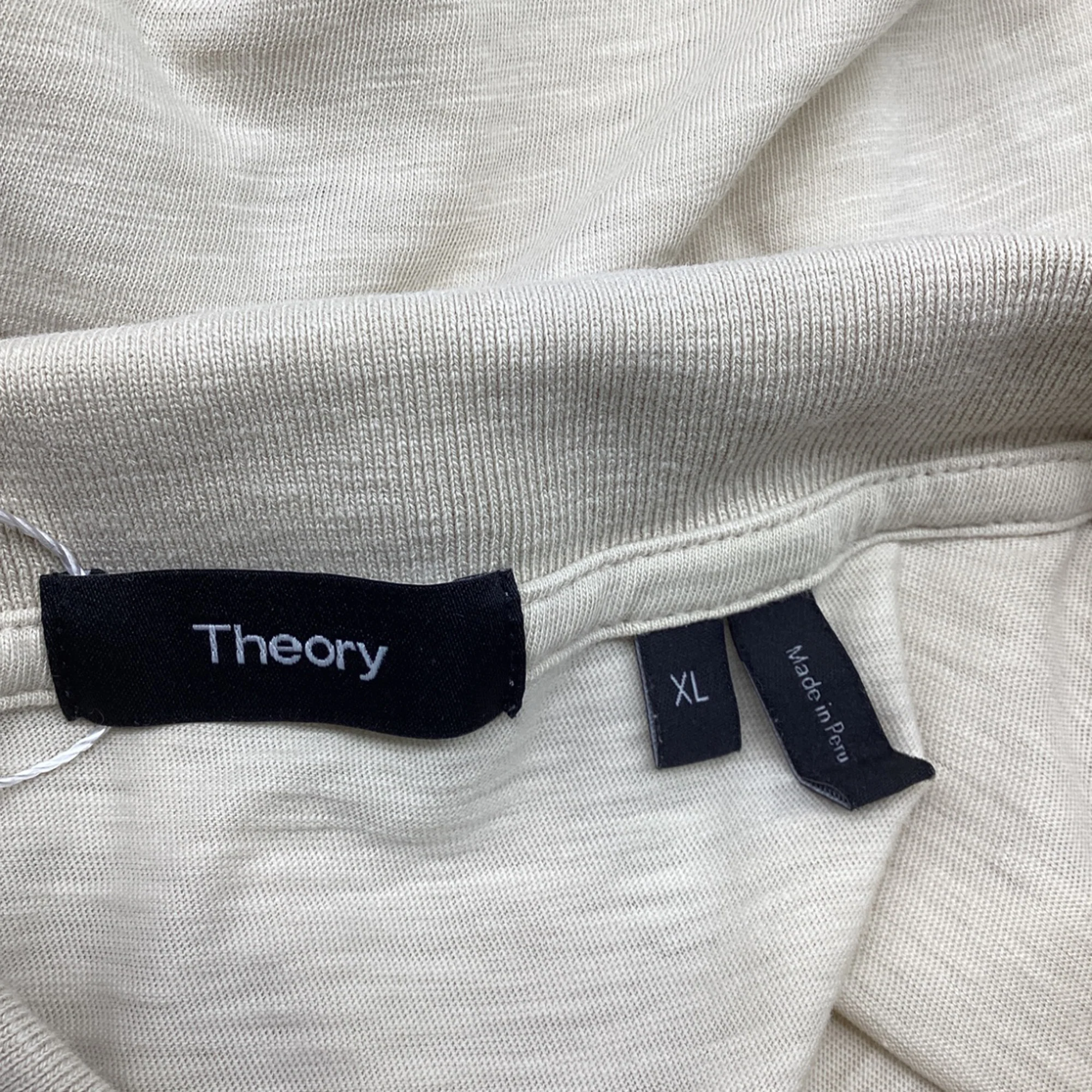 Men's Theory Short Sleeve Polo Shirt in Beige Cotton - Image 7
