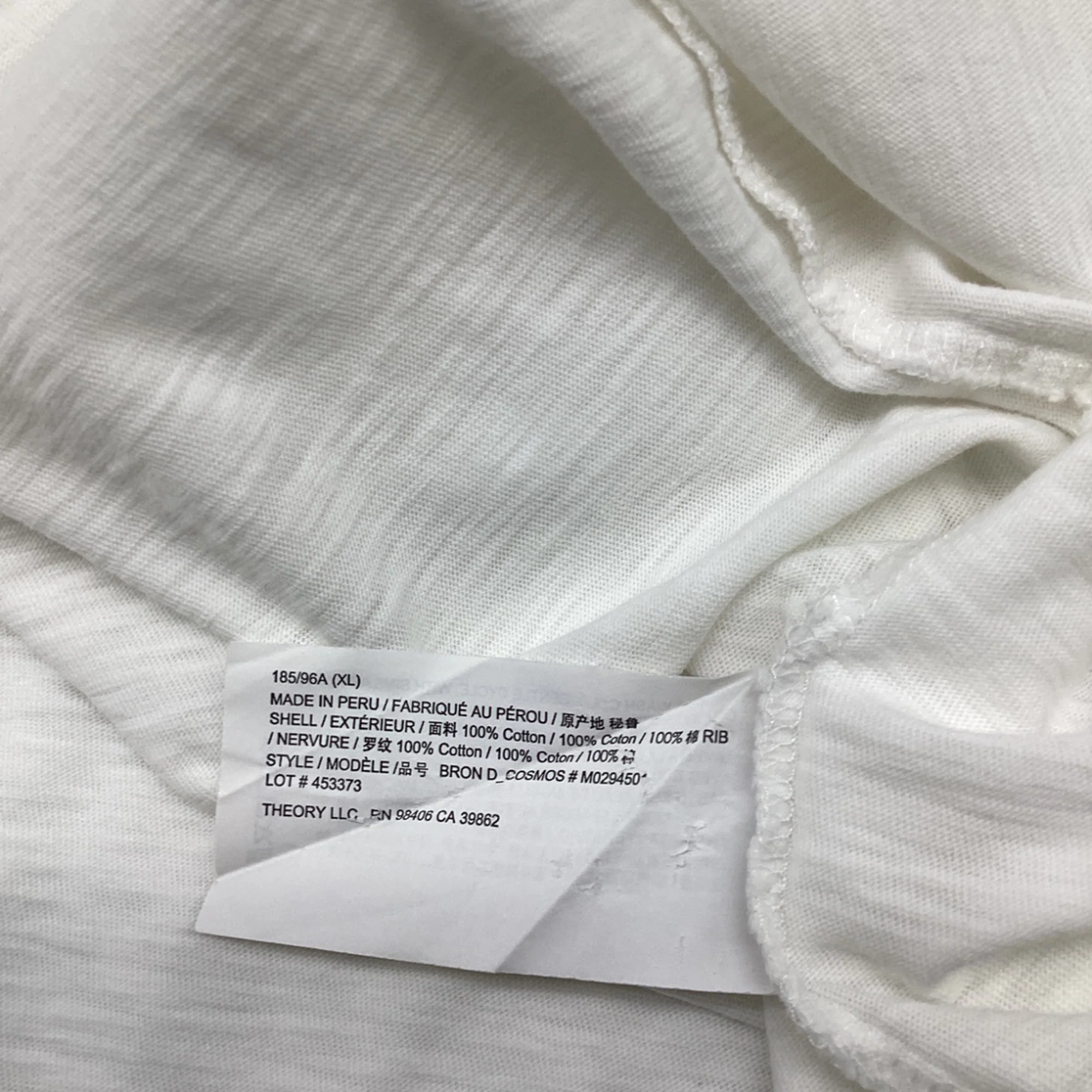 Men's Theory Short Sleeve Polo Shirt in White Cotton - Image 5