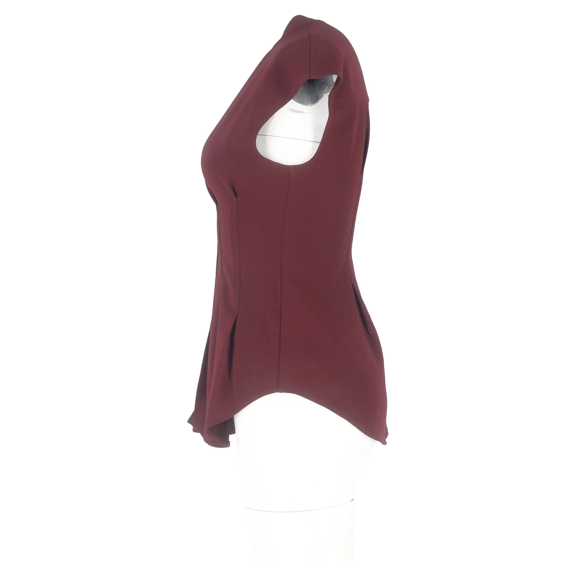 Women's Theory Cinched Waist Blouse in Burgundy Polyester - Image 5