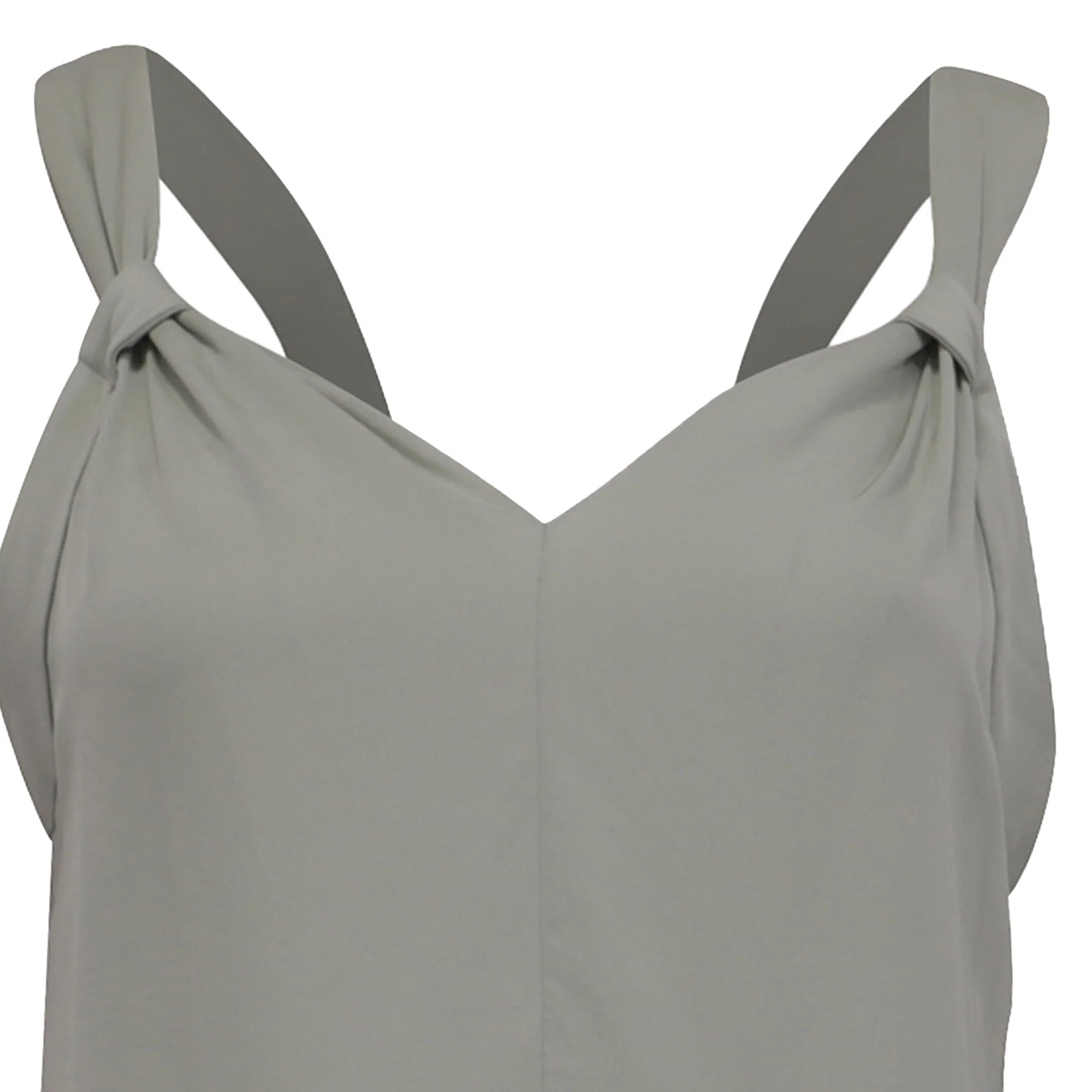 Women's Theory Sleeveless V-Neck Top in Green Silk - Image 2
