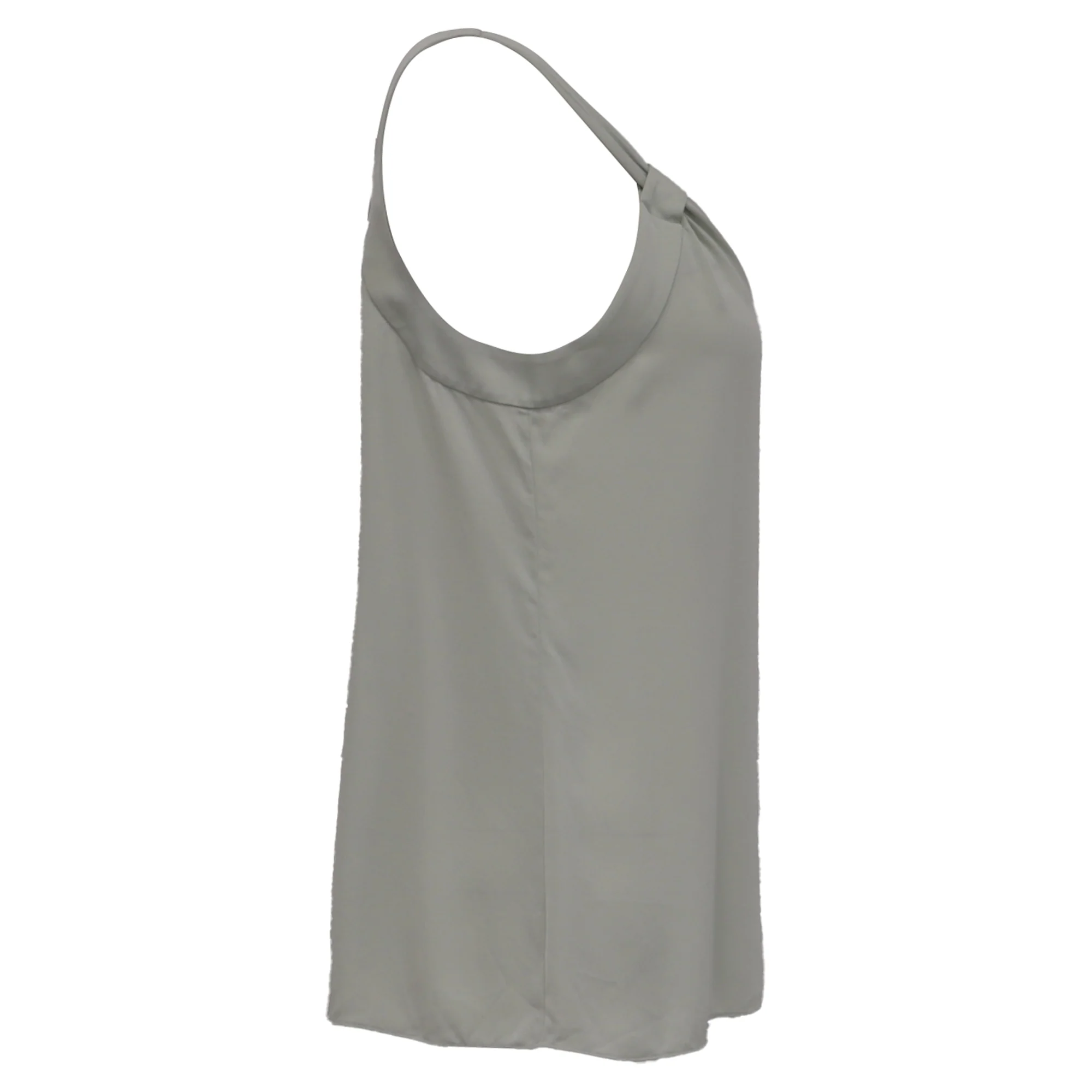 Women's Theory Sleeveless V-Neck Top in Green Silk - Image 3