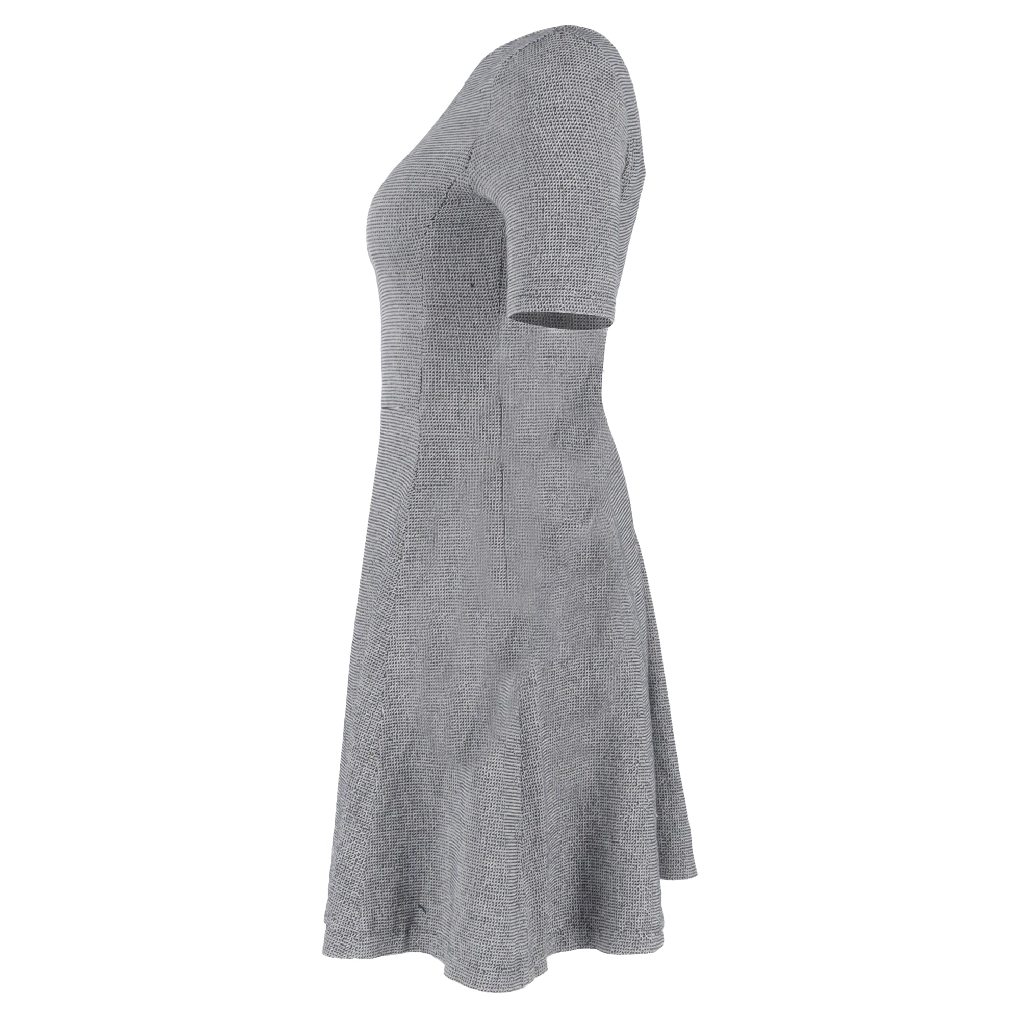Women's Theory Tweed Short Sleeve Mini A-Line Dress in in Grey Cotton - Image 2