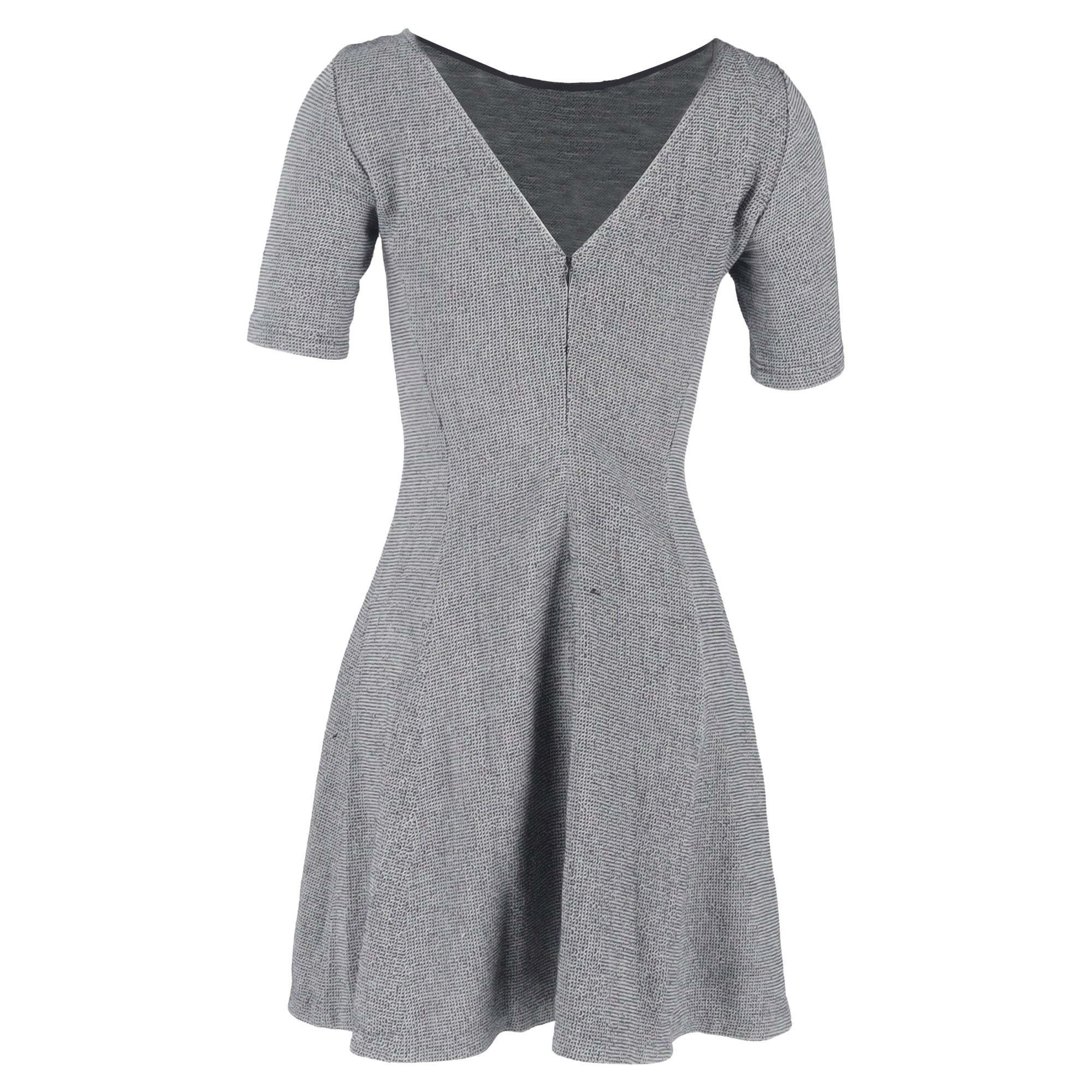 Women's Theory Tweed Short Sleeve Mini A-Line Dress in in Grey Cotton - Image 3