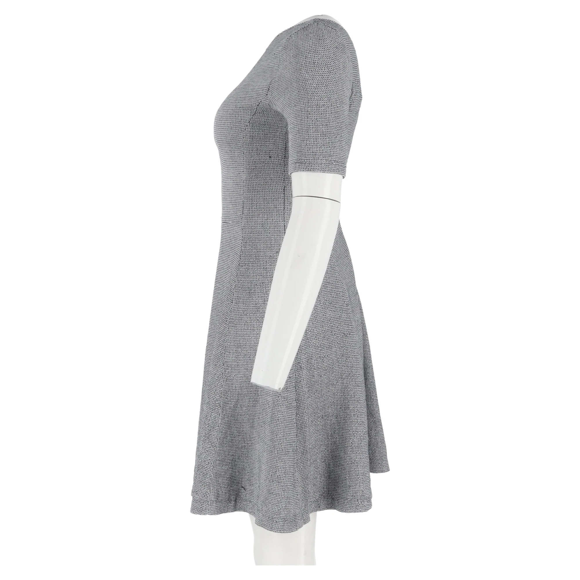 Women's Theory Tweed Short Sleeve Mini A-Line Dress in in Grey Cotton - Image 5