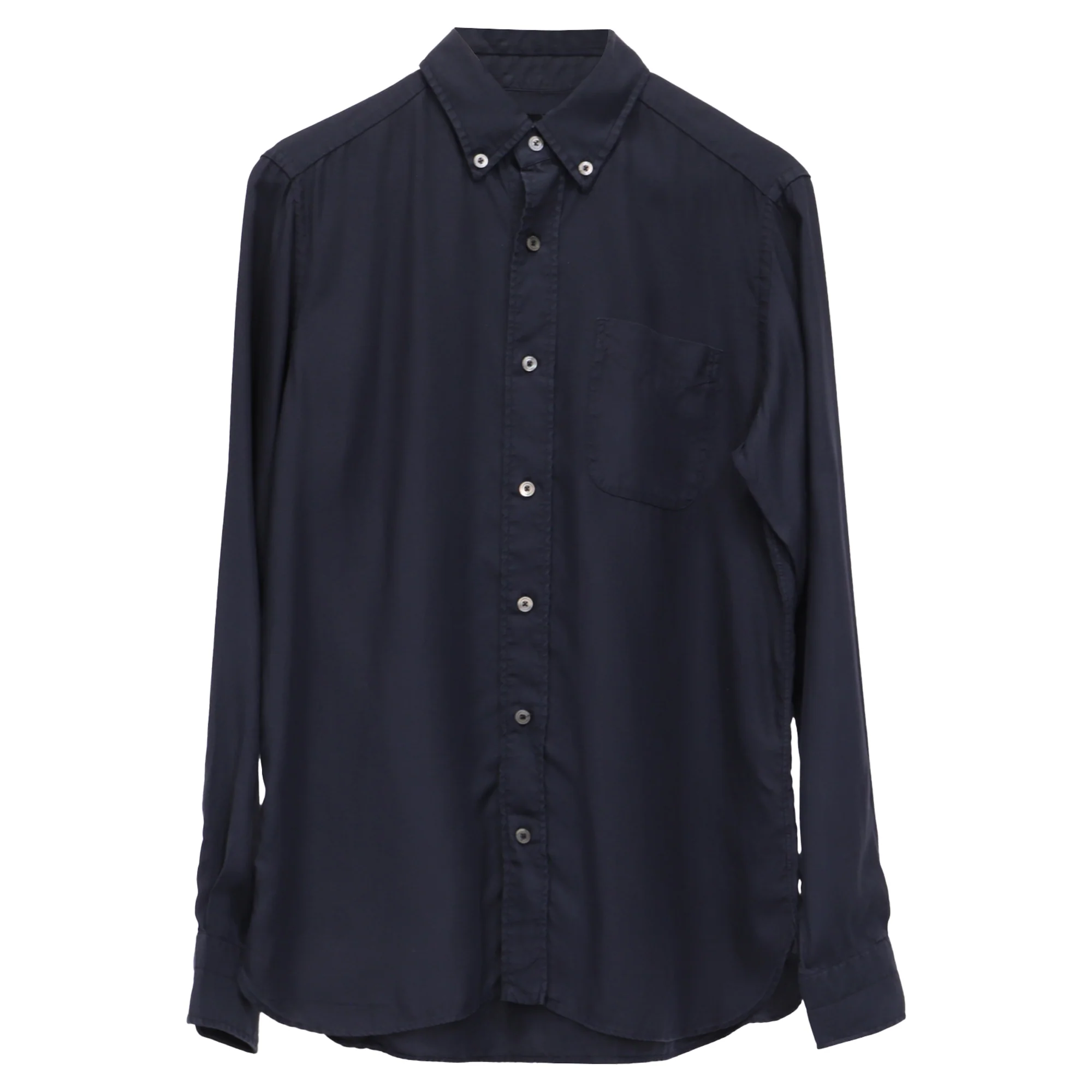 Men's Tom Ford Button-Down Shirt in Navy Blue Lyocell