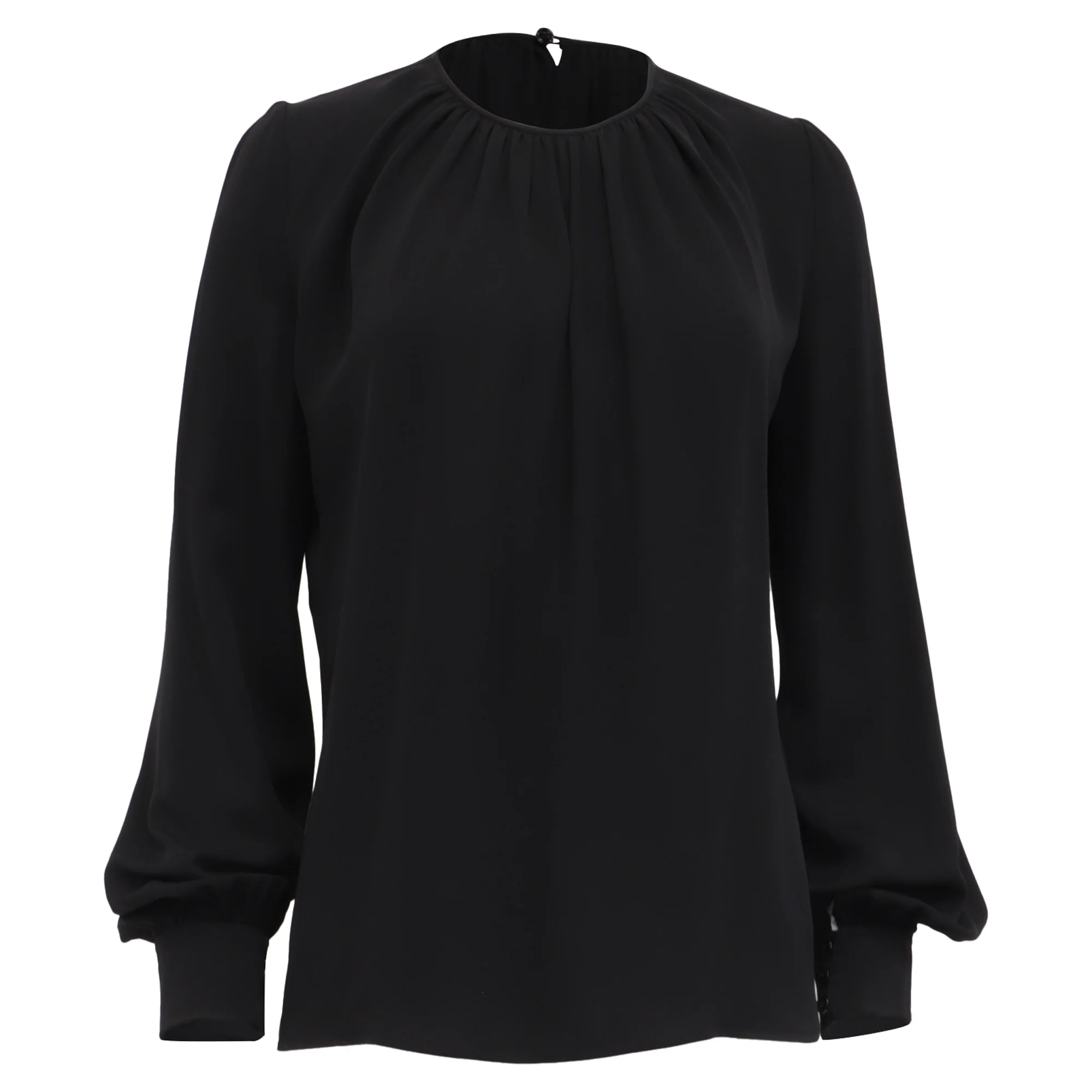 Women's Tom Ford Crewneck Blouse in Black Silk