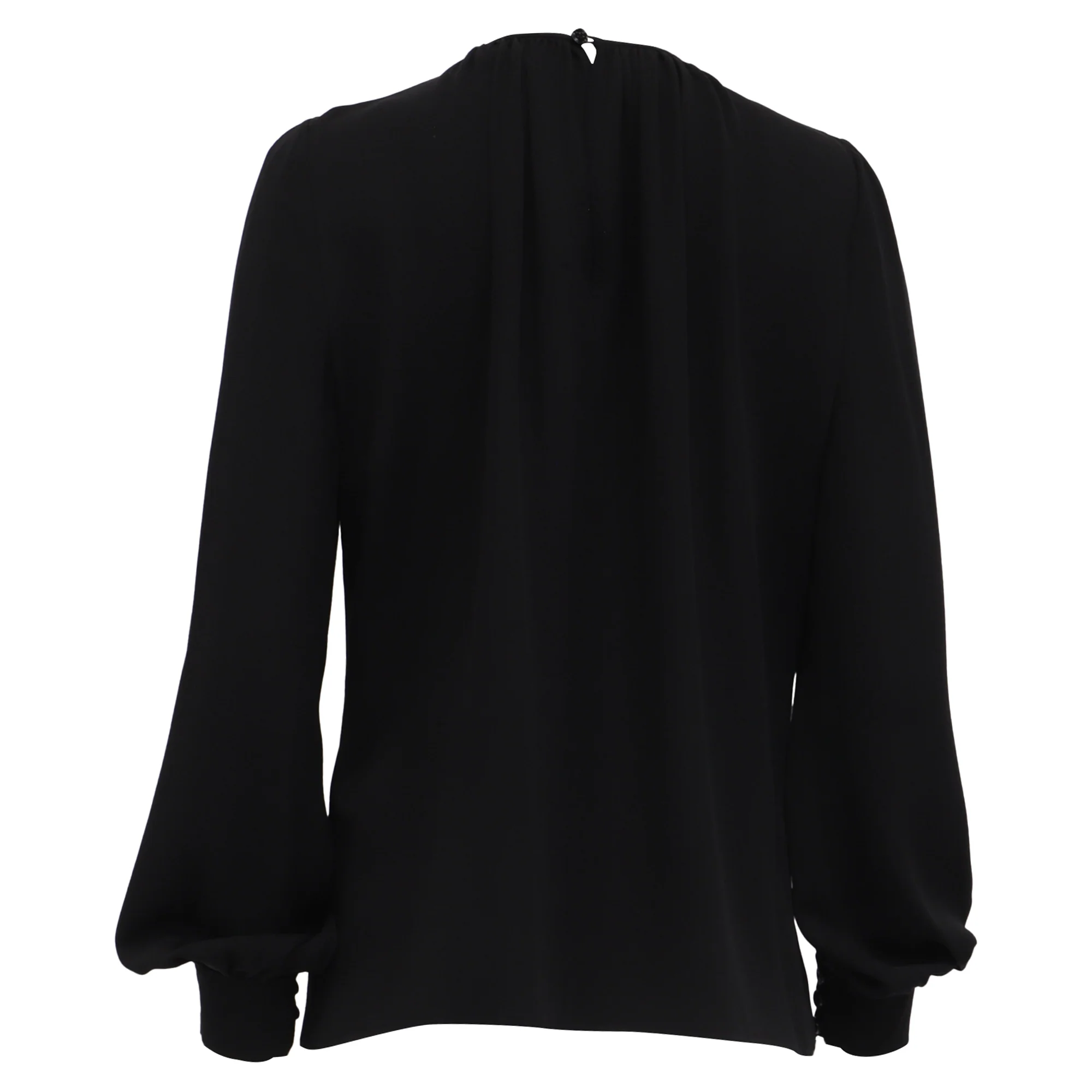Women's Tom Ford Crewneck Blouse in Black Silk - Image 4