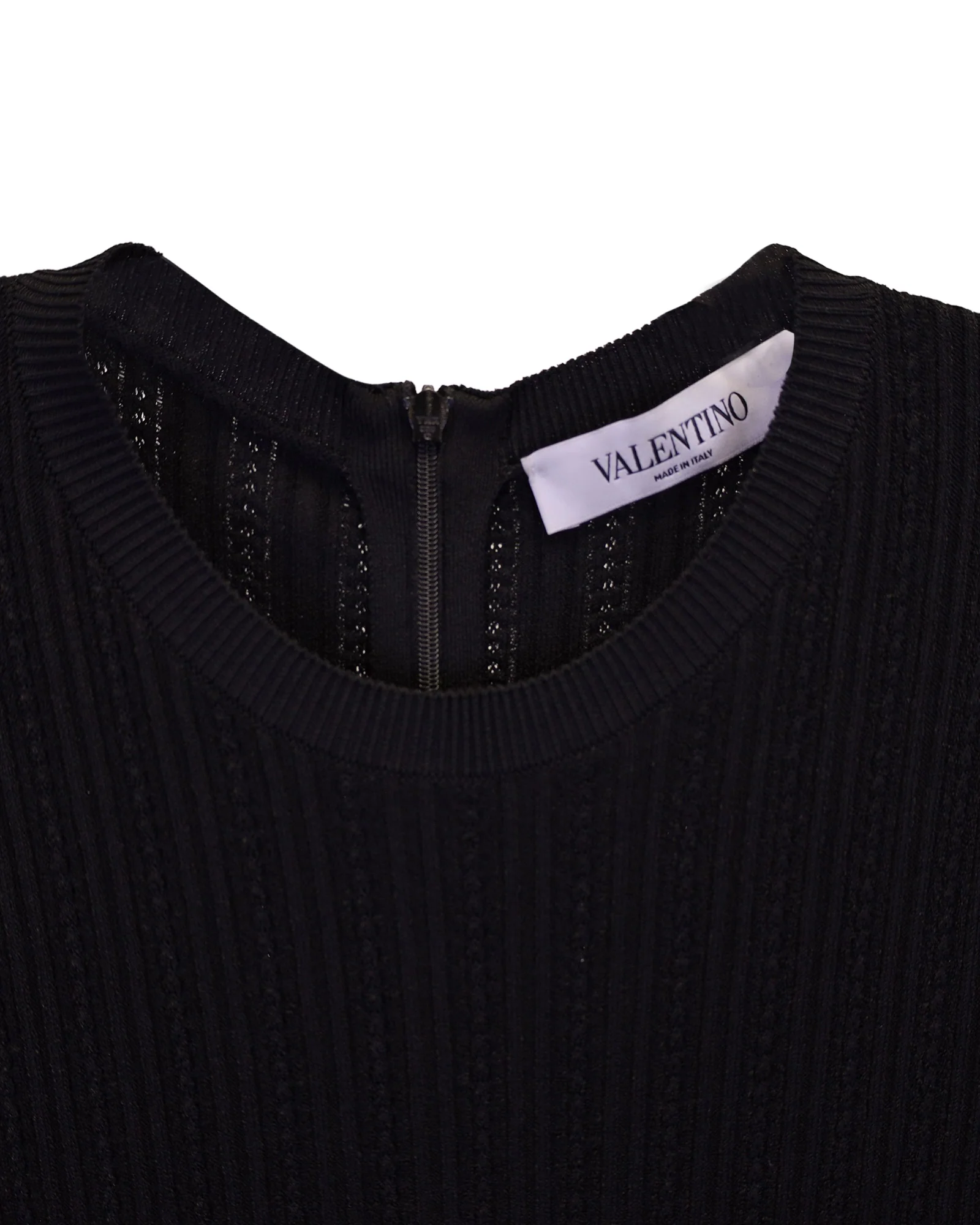 Women's Valentino Lace-Paneled Pleated Mini Dress in Black Viscose - Image 3