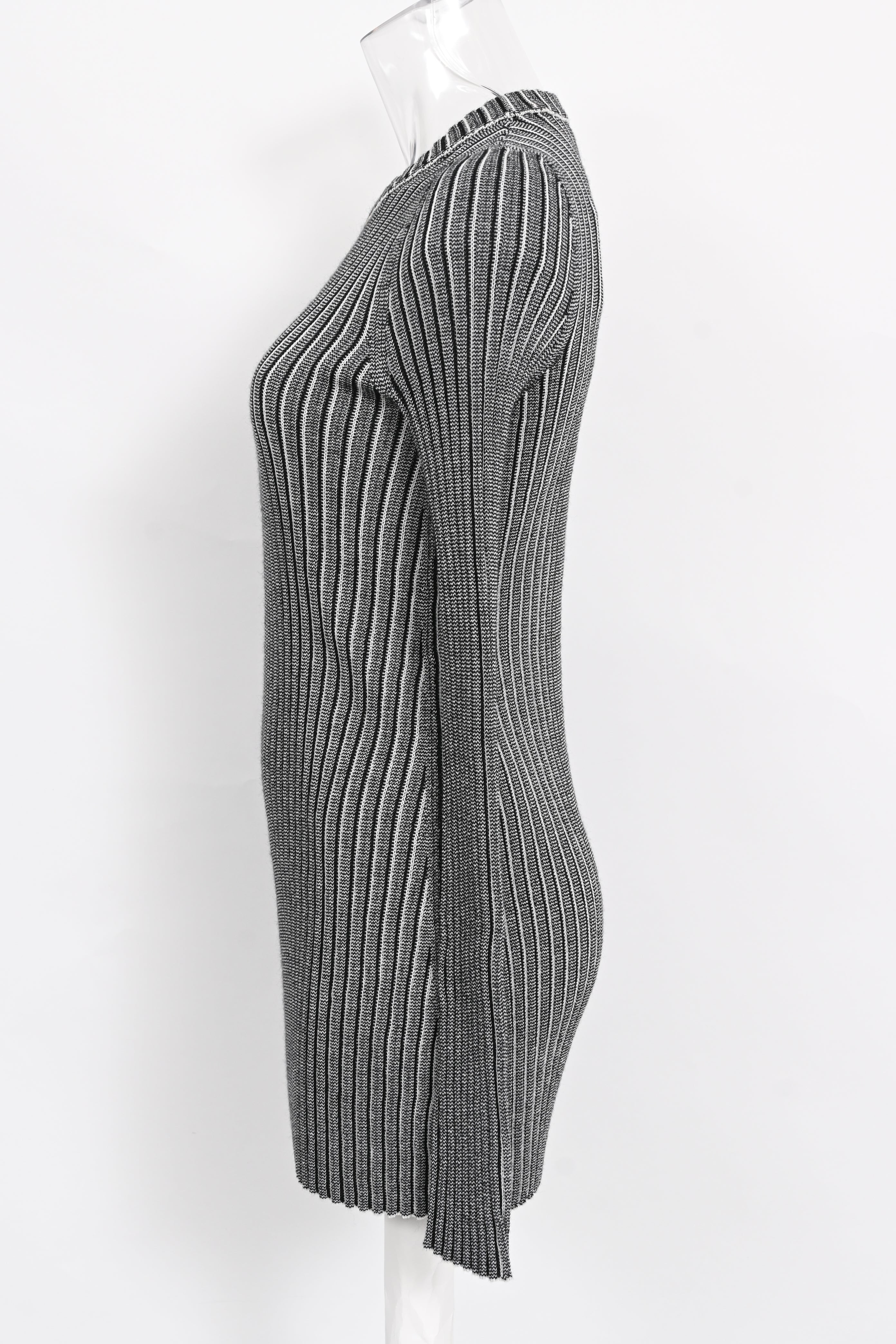 Women's Victoria Beckham Metallic Body-Con Rib Mini Dress in Grey Acetate - Image 3
